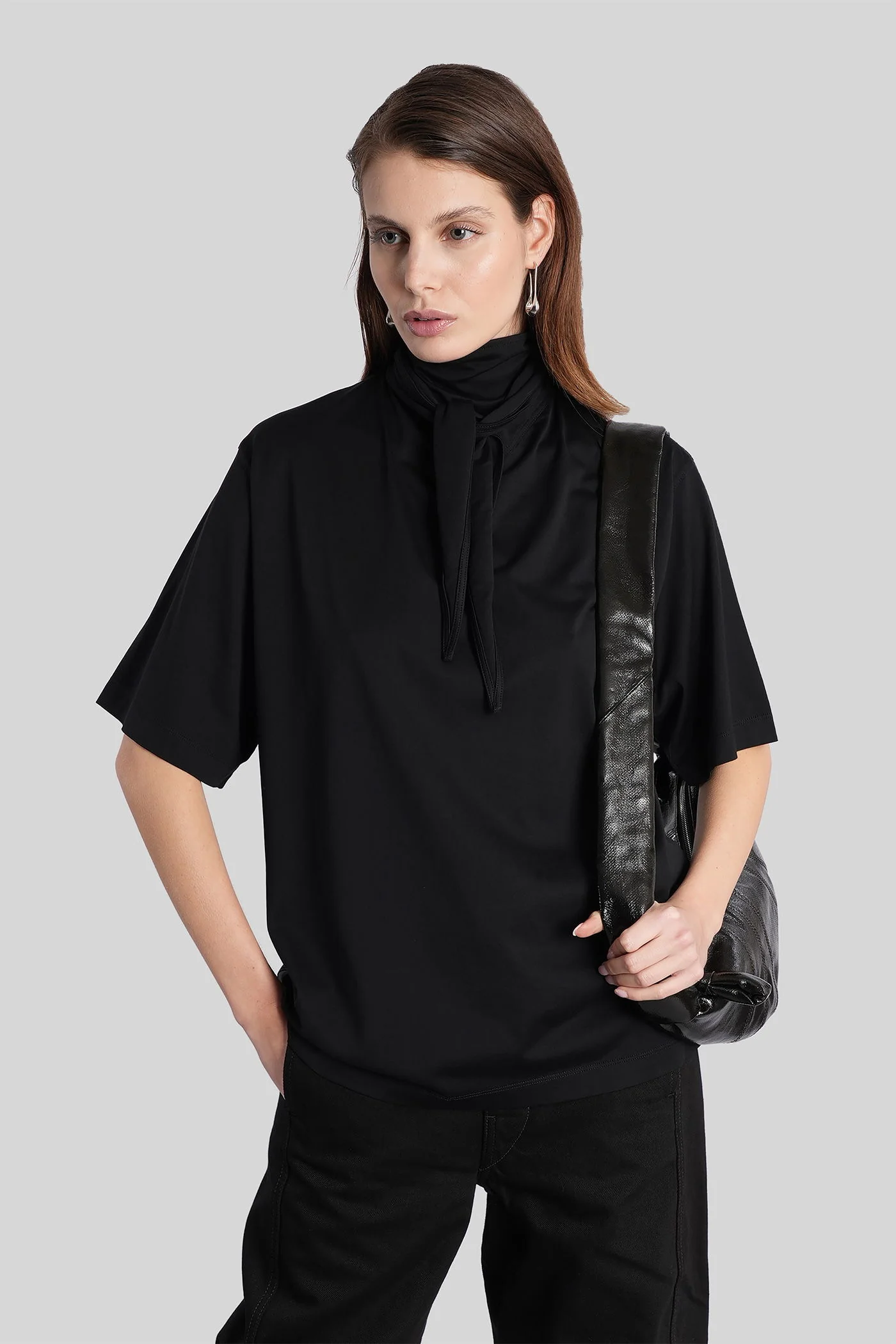 T-Shirt in black cotton
