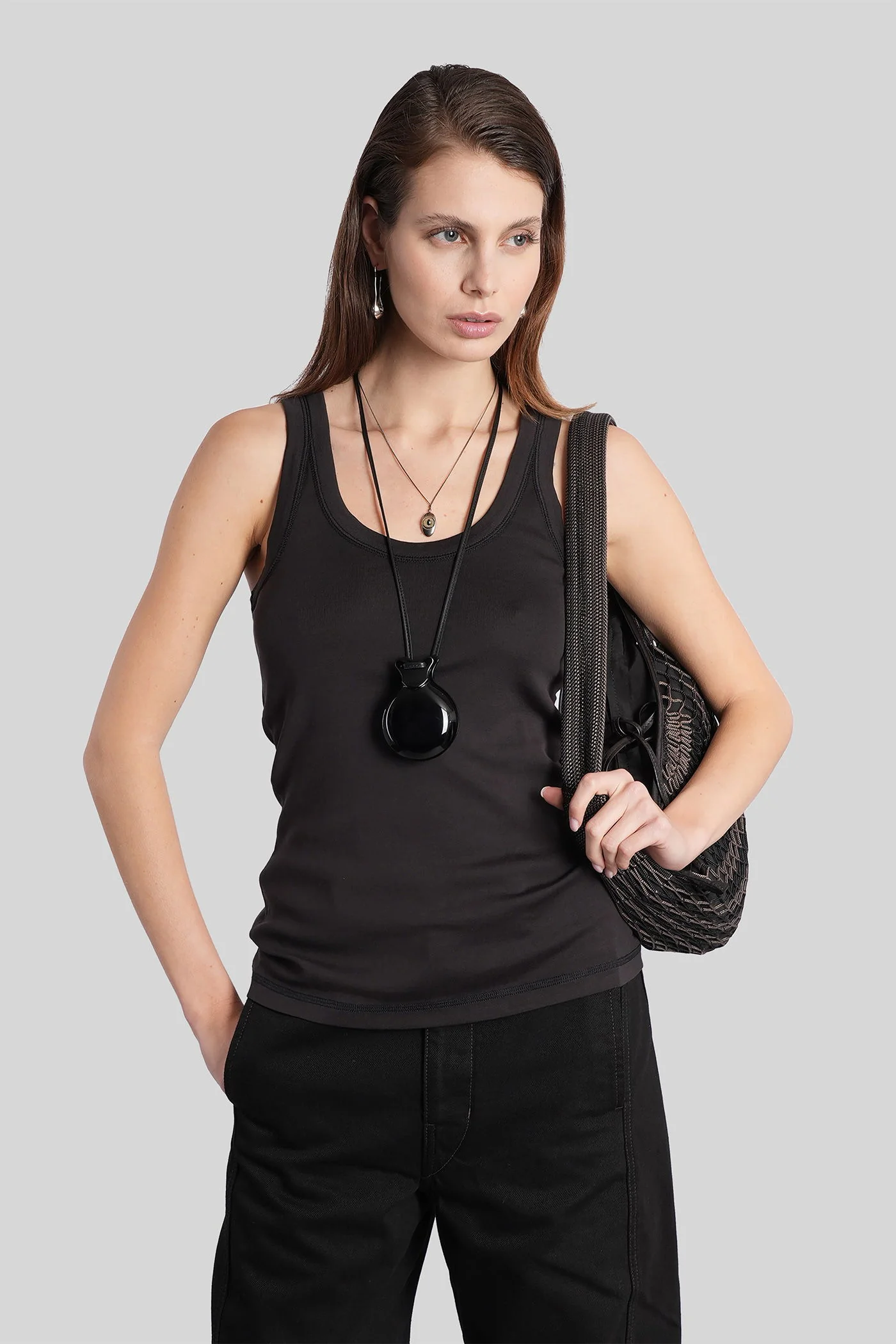 Topwear in black cotton - Image 51