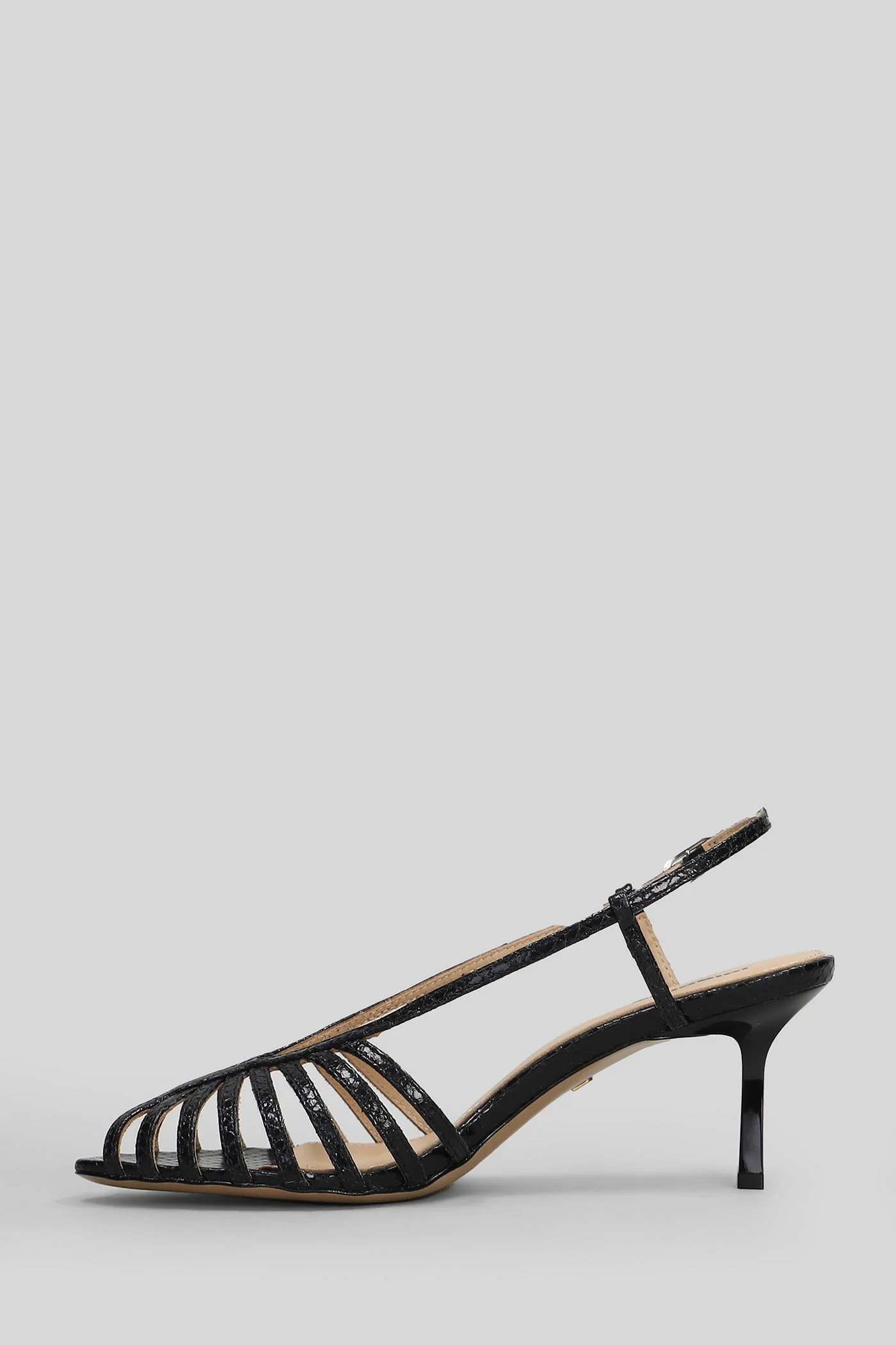 Agata 65 Sandals in black leather - Image 3