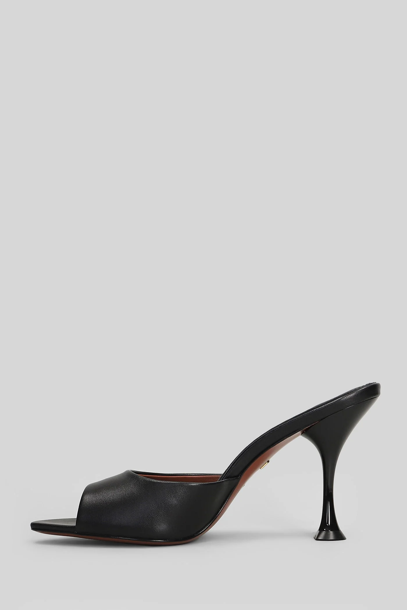 Amelia Mule 95 Sandals in black leather - Image 3