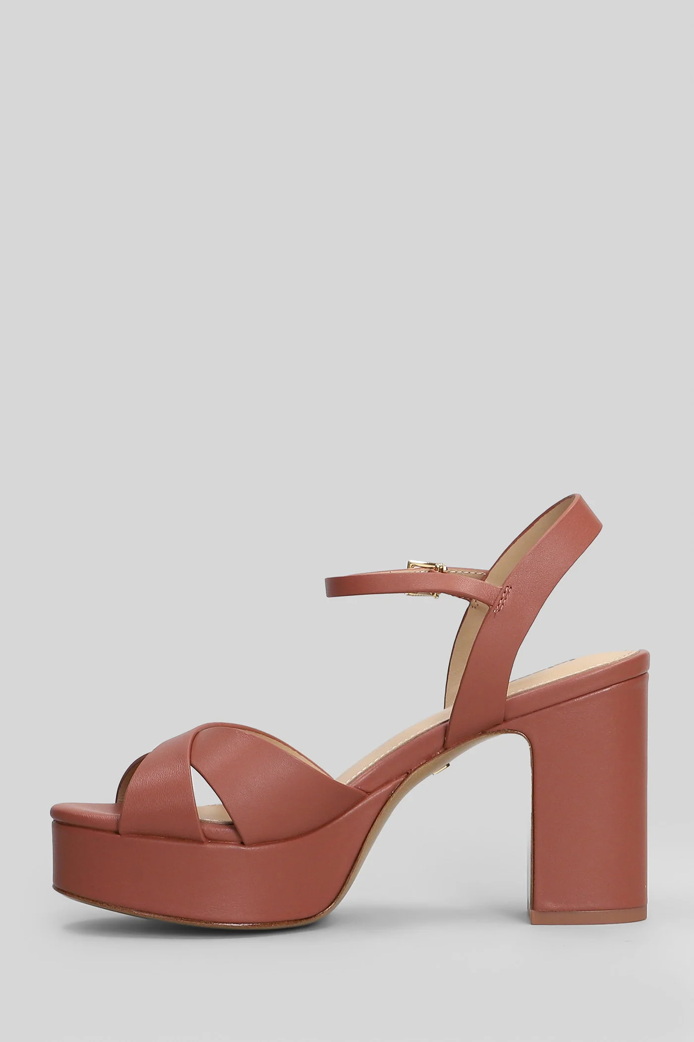Aria Platform 95 Sandals in brown leather - Image 3