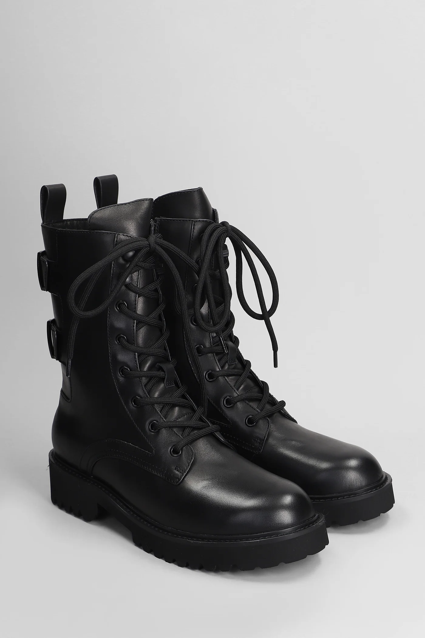 Asia Combat boots in black leather - Image 2