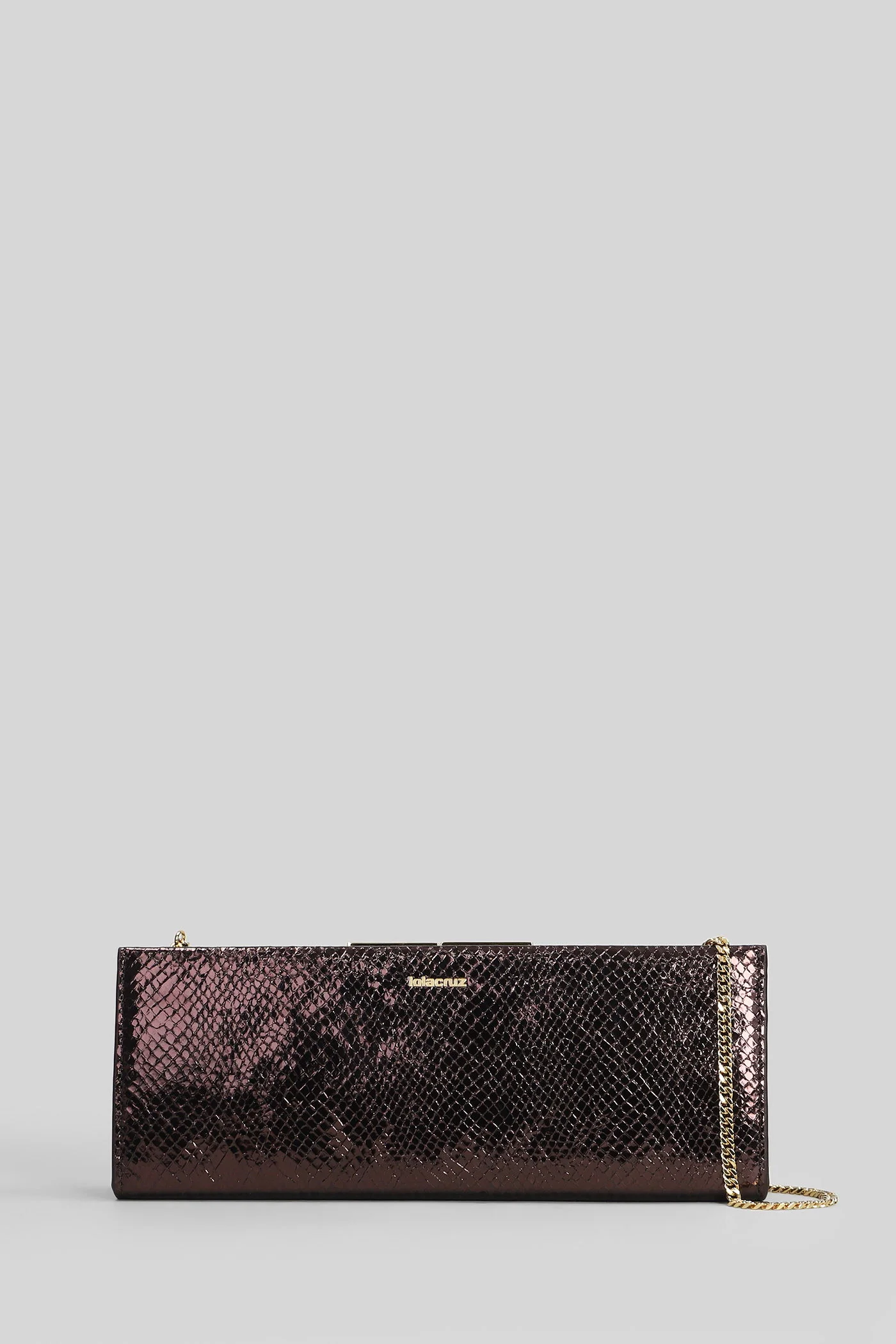 Clutch in brown leather