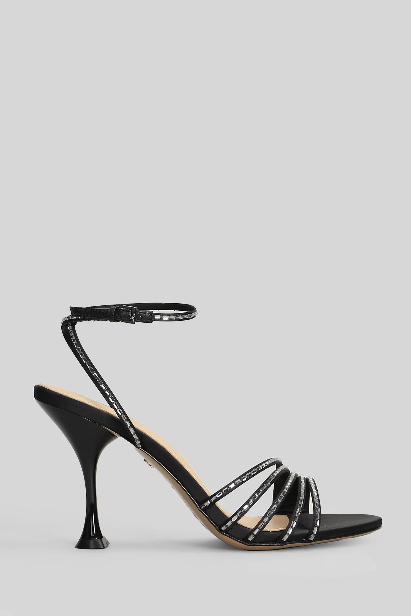 Emma Sandal 90 Sandals in black leather and fabric