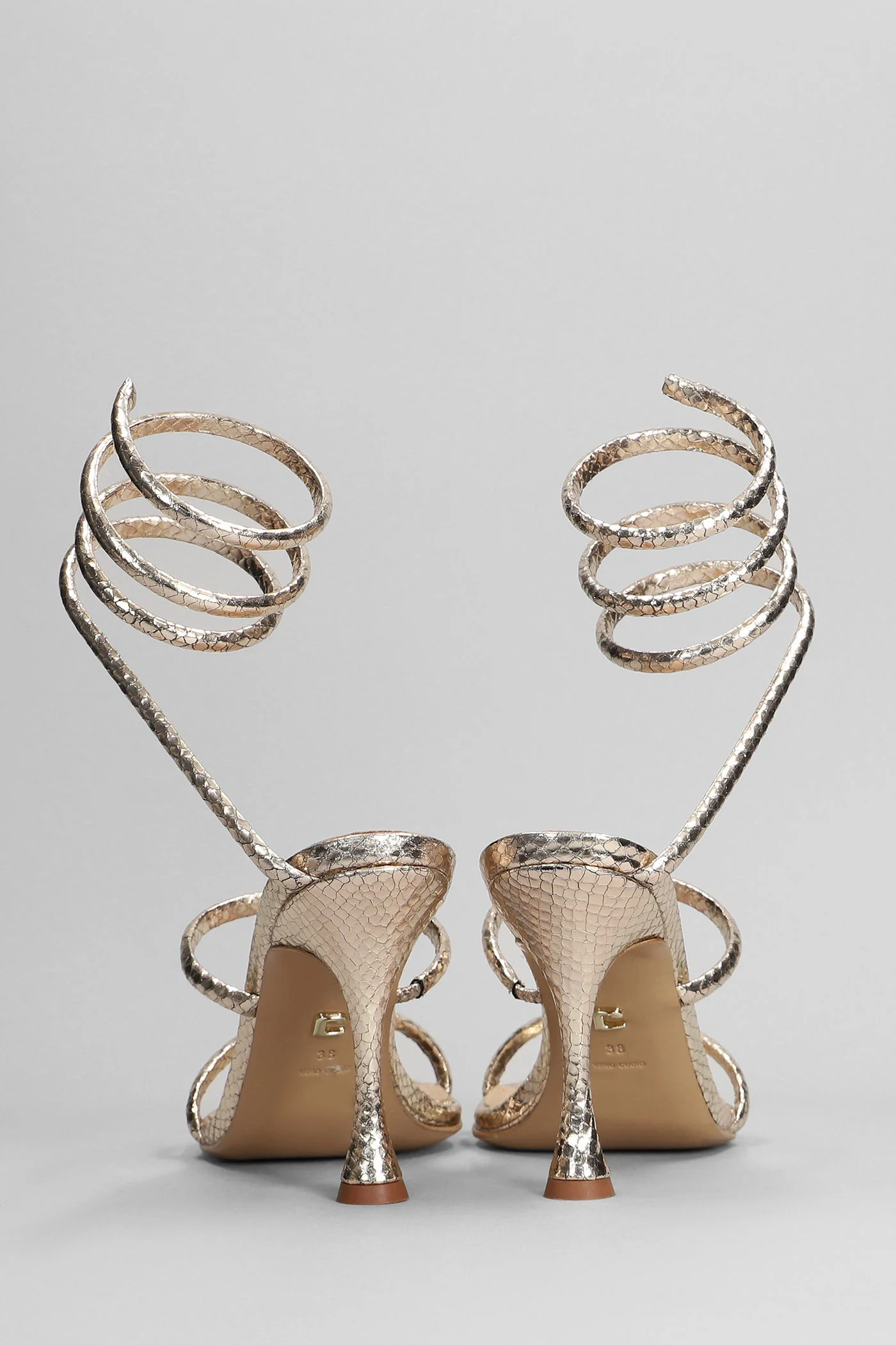 Greta 95 Sandals in platinum leather - Image 4
