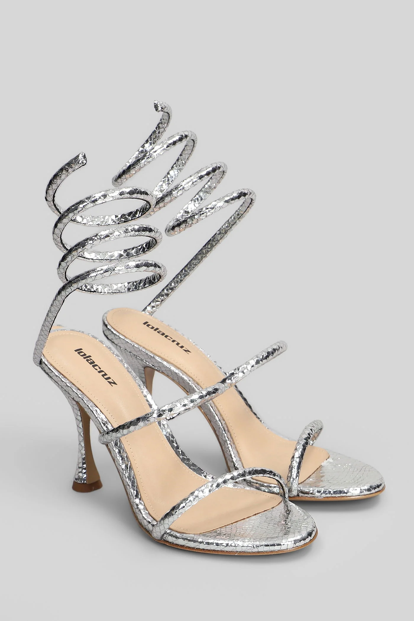 Greta 95 Sandals in silver leather - Image 2