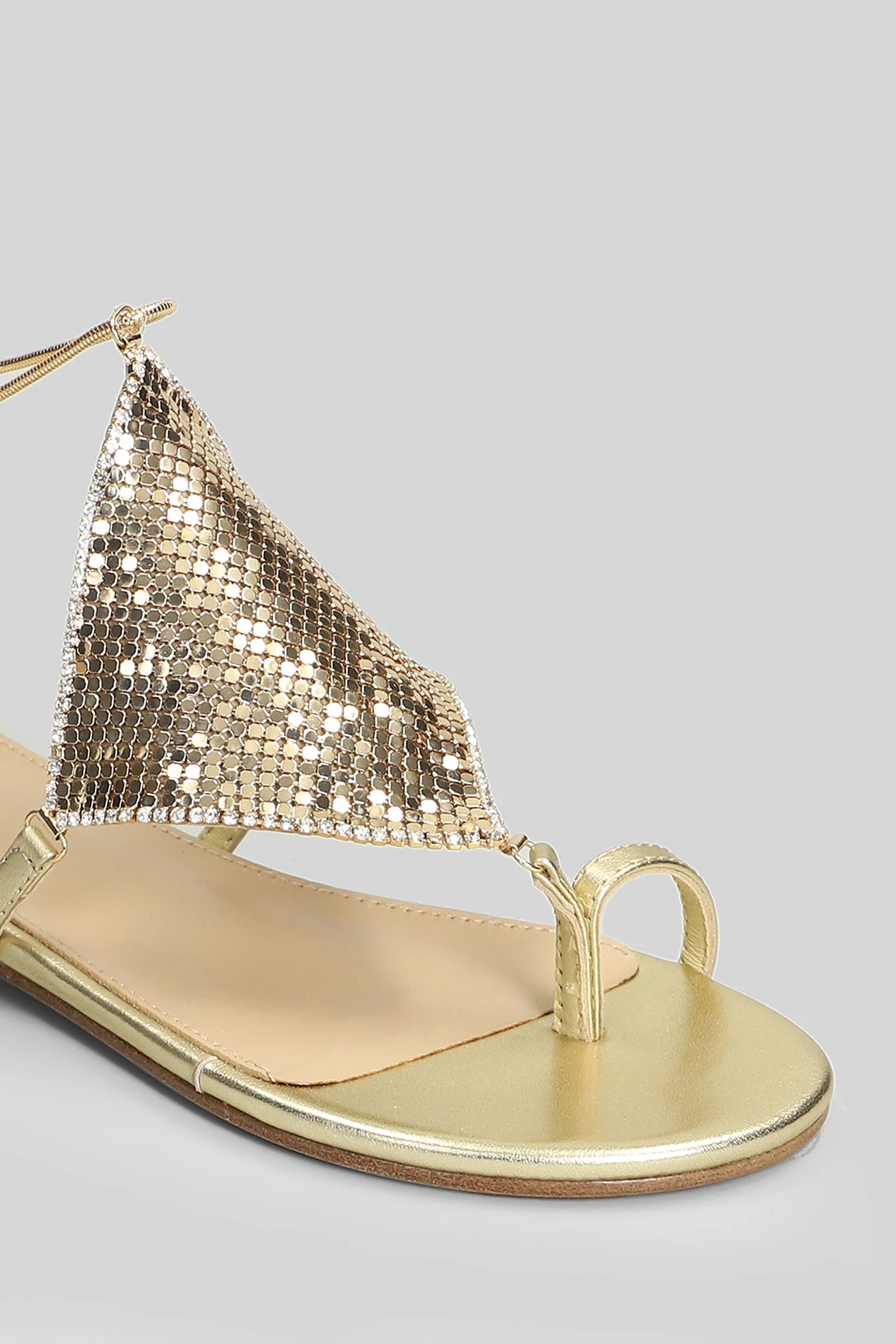 Ivanna Flat Flat sandal-slipper in gold leather - Image 5