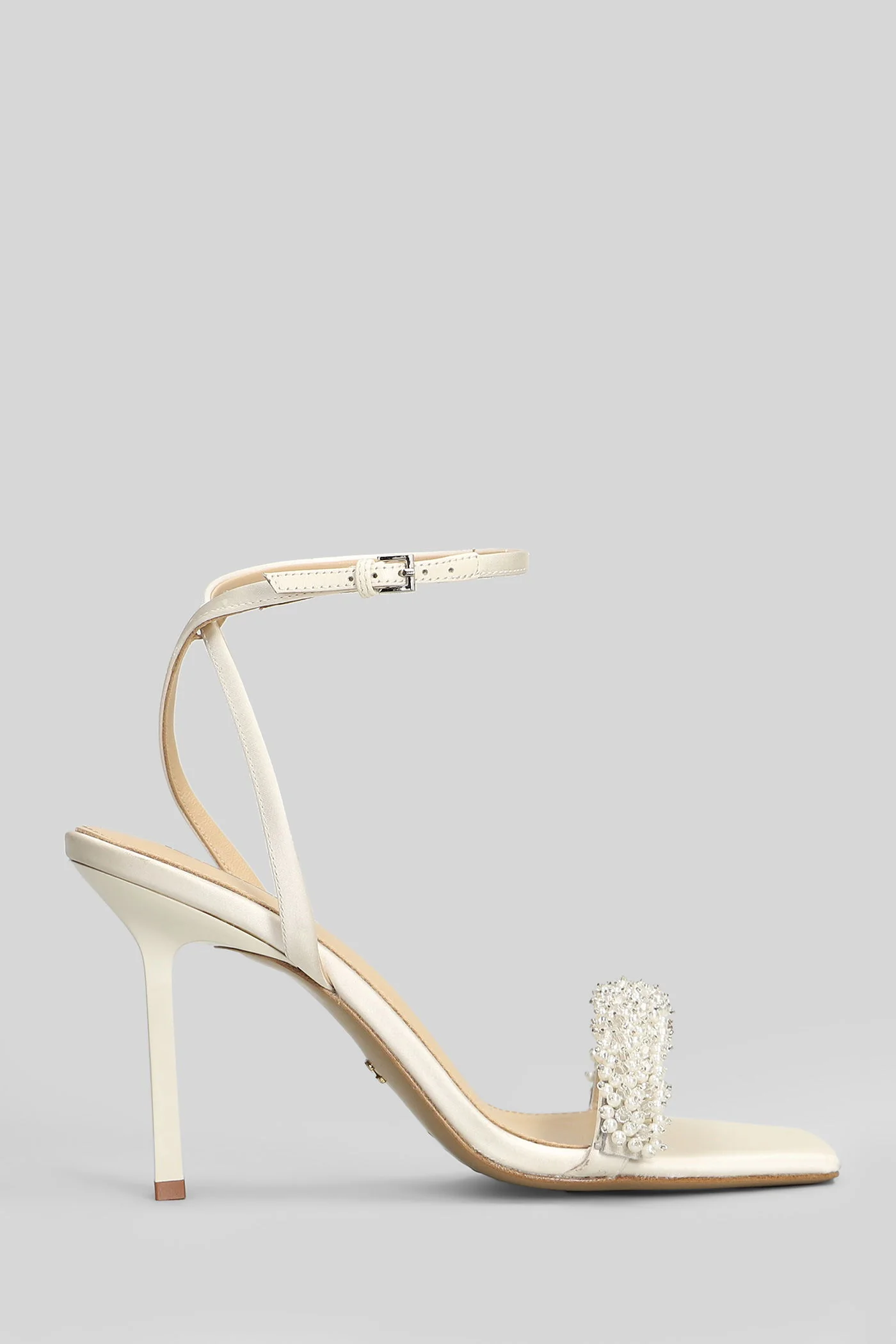 Martina Sandal 95 Sandals in white leather and fabric