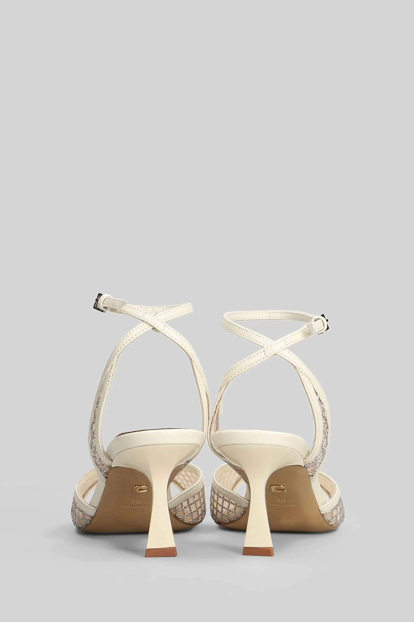 Ruby 65 Sandals in beige leather - Image 4