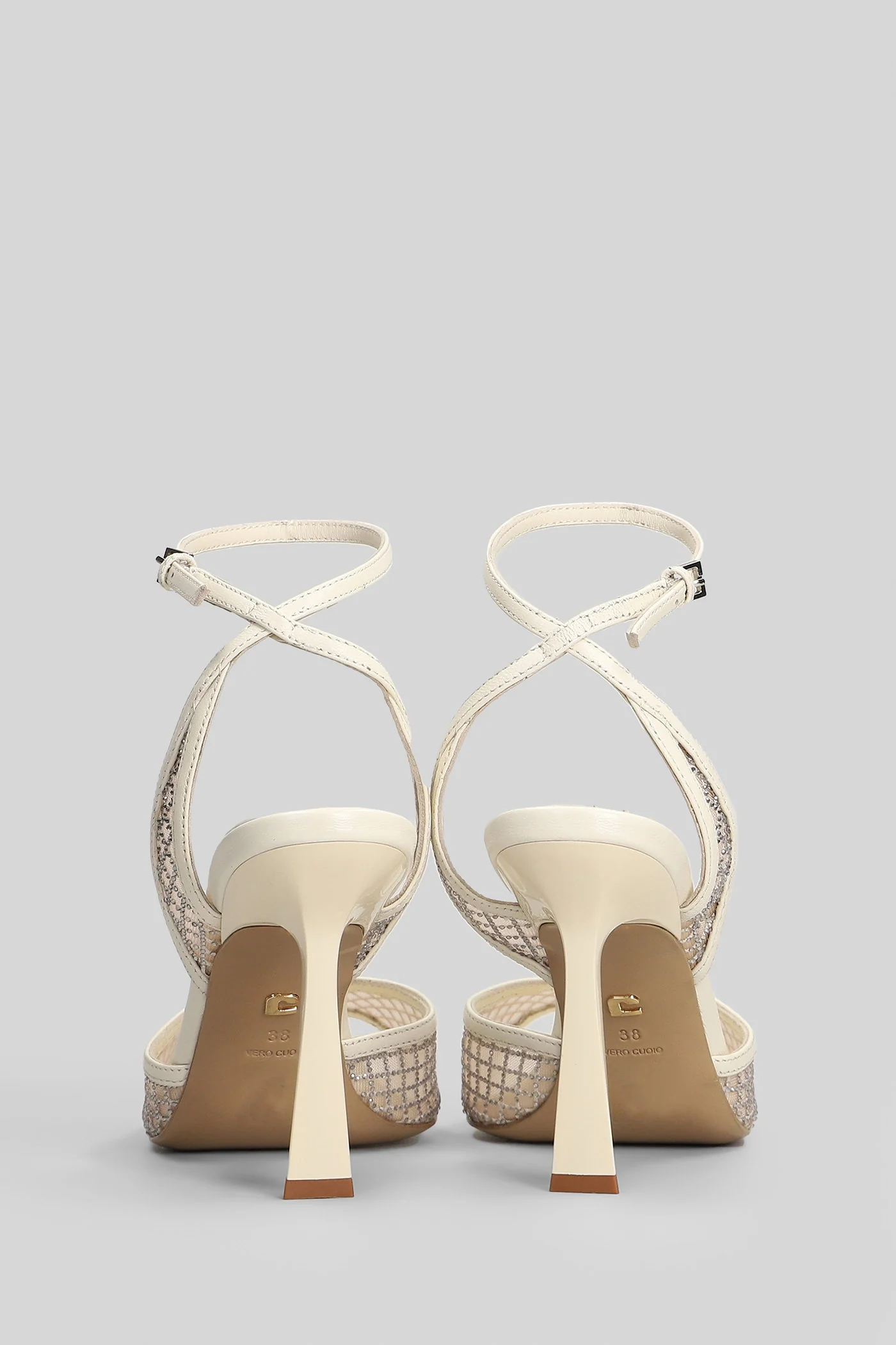 Ruby 95 Sandals in beige leather - Image 4