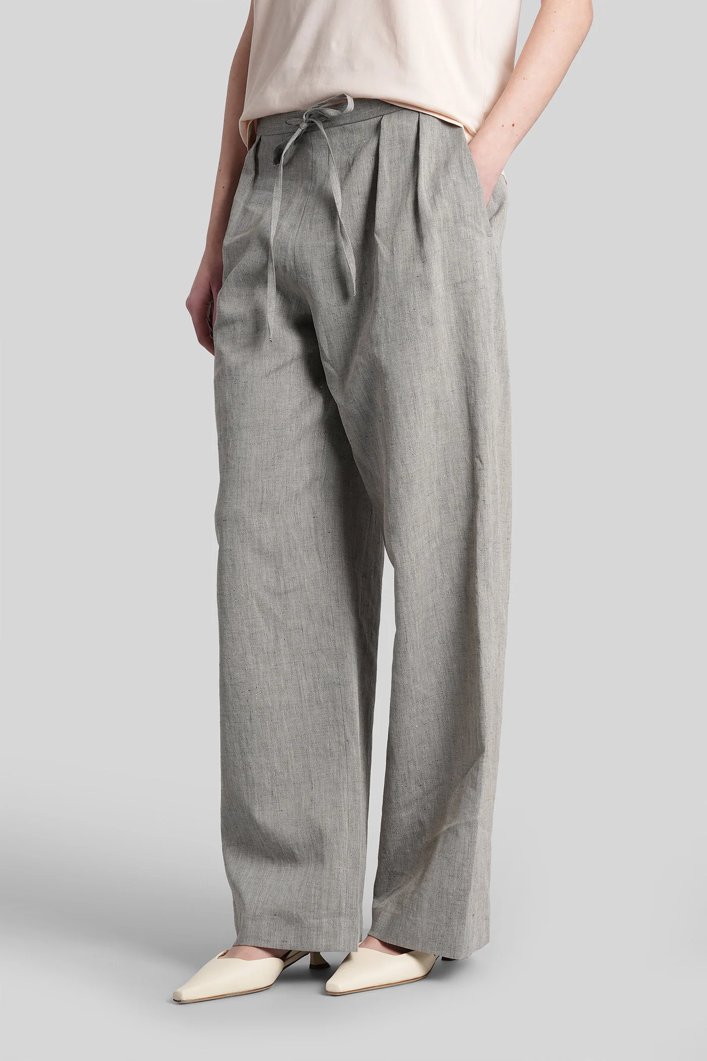 Clark Pants in grey linen - Image 4