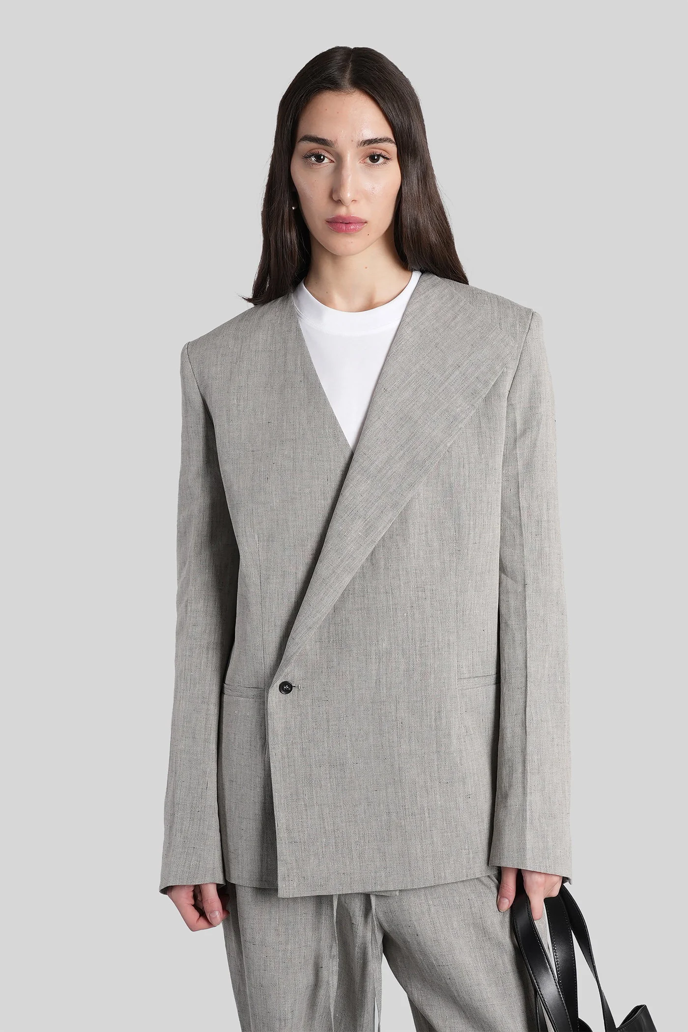 Suna Blazer in grey linen