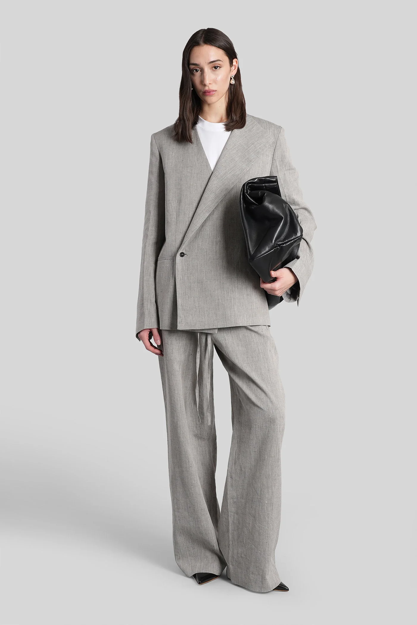 Suna Blazer in grey linen - Image 2