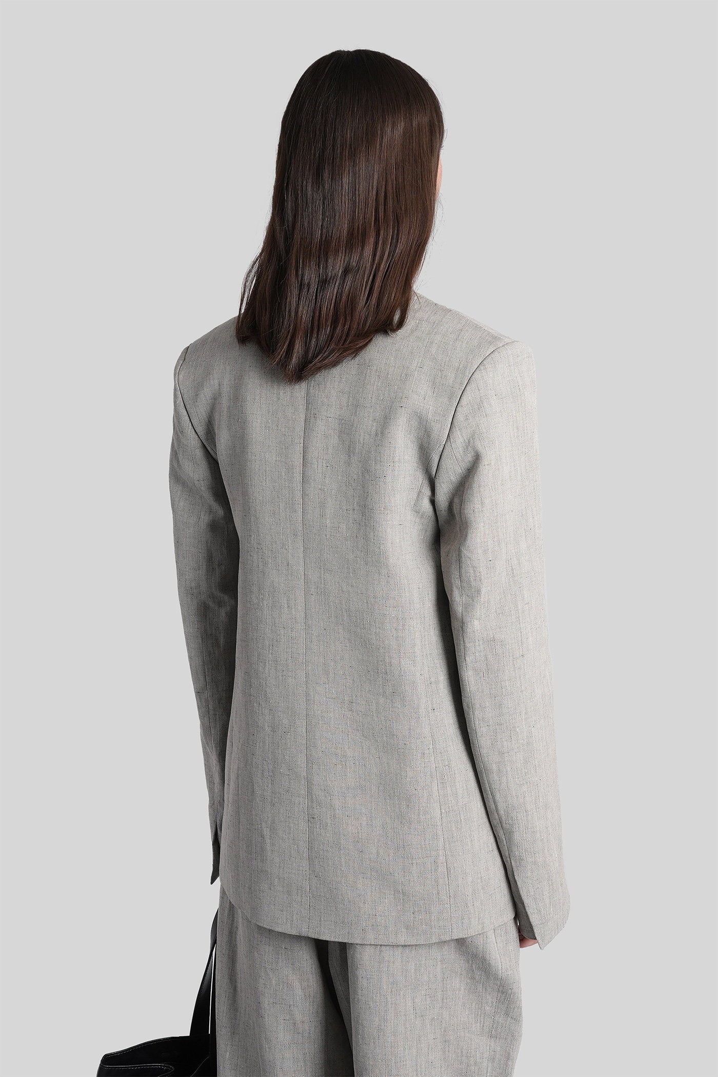 Suna Blazer in grey linen - Image 3