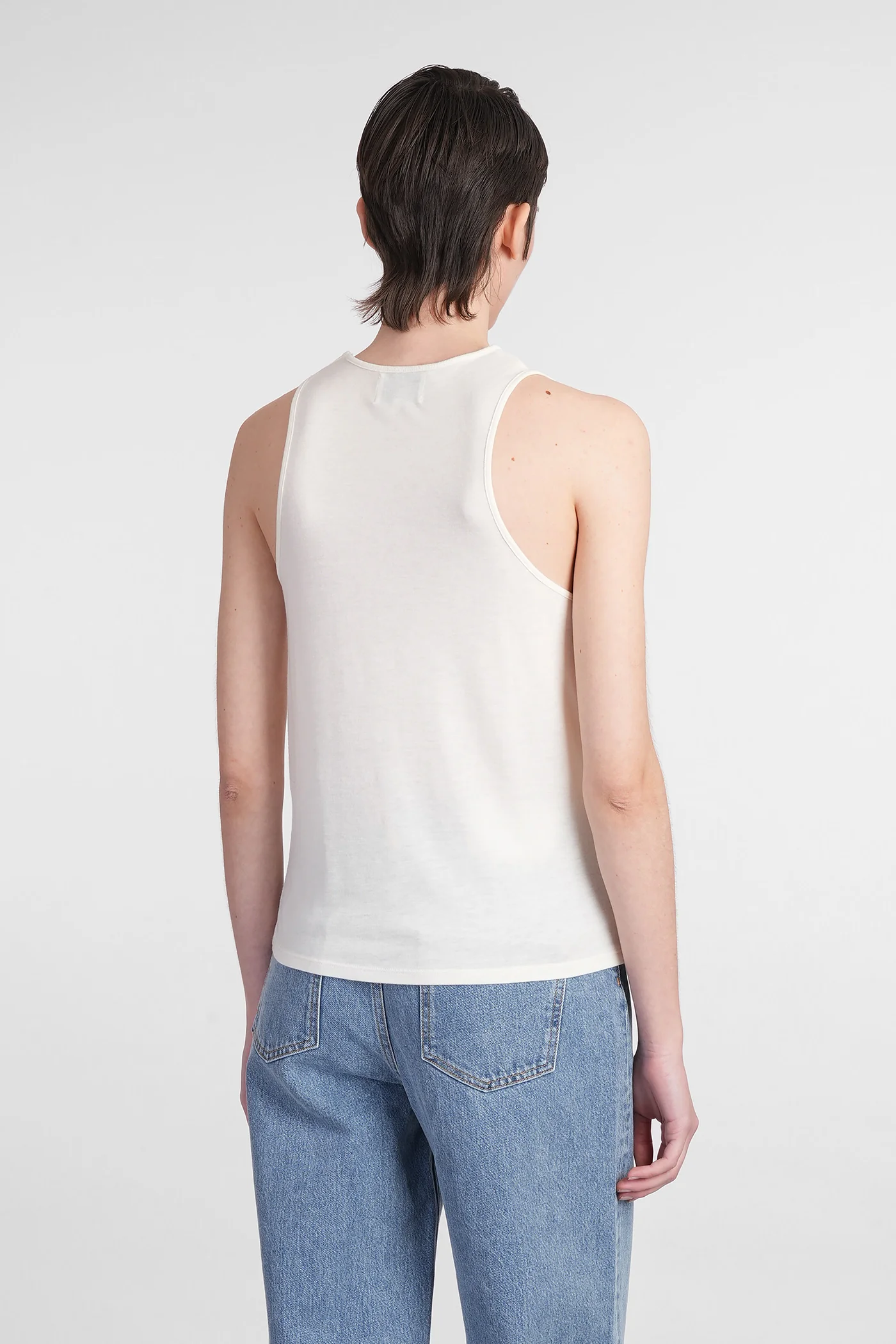 Albia tank Top in beige viscose - Image 3