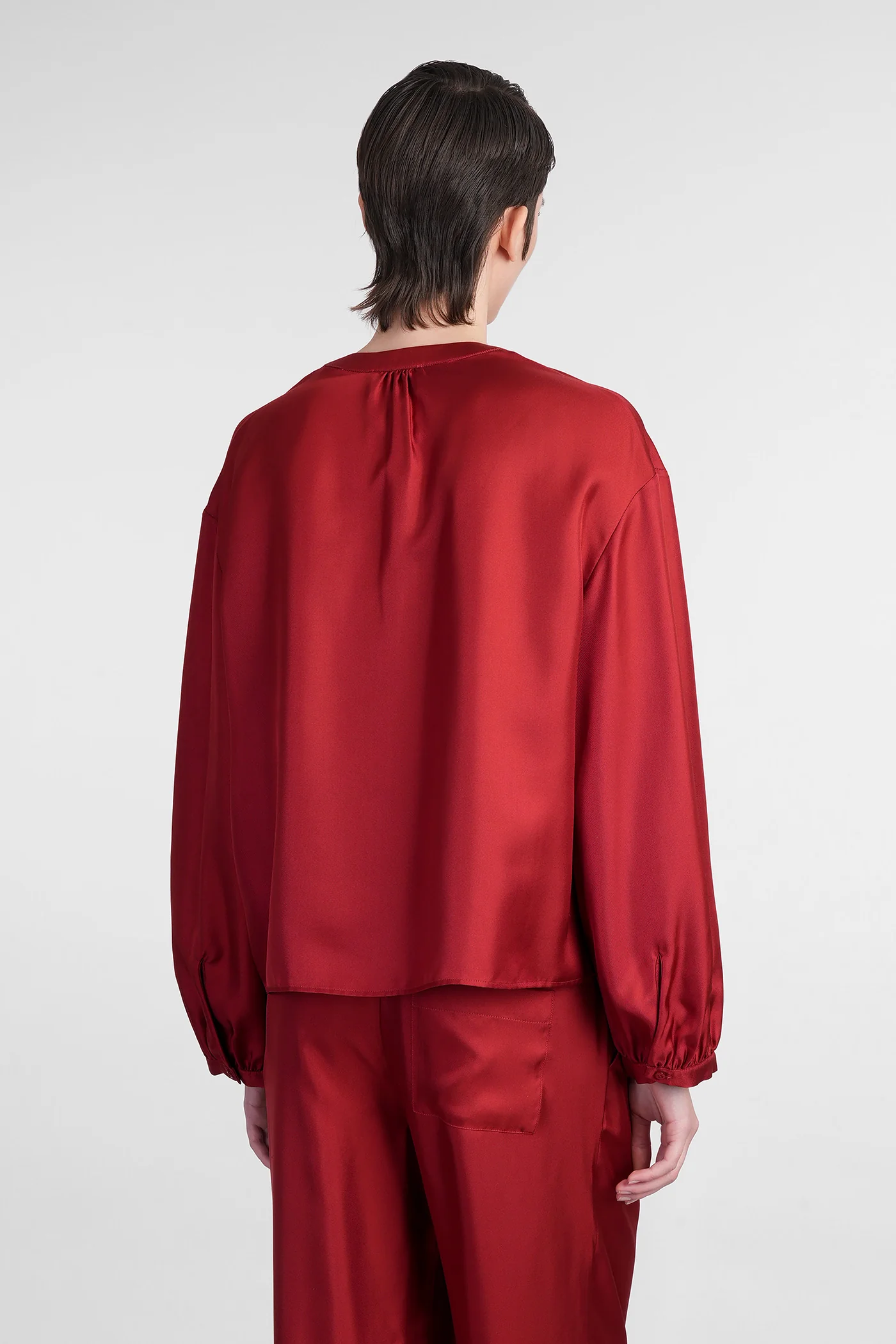 Lea Blouse in red silk - Image 3