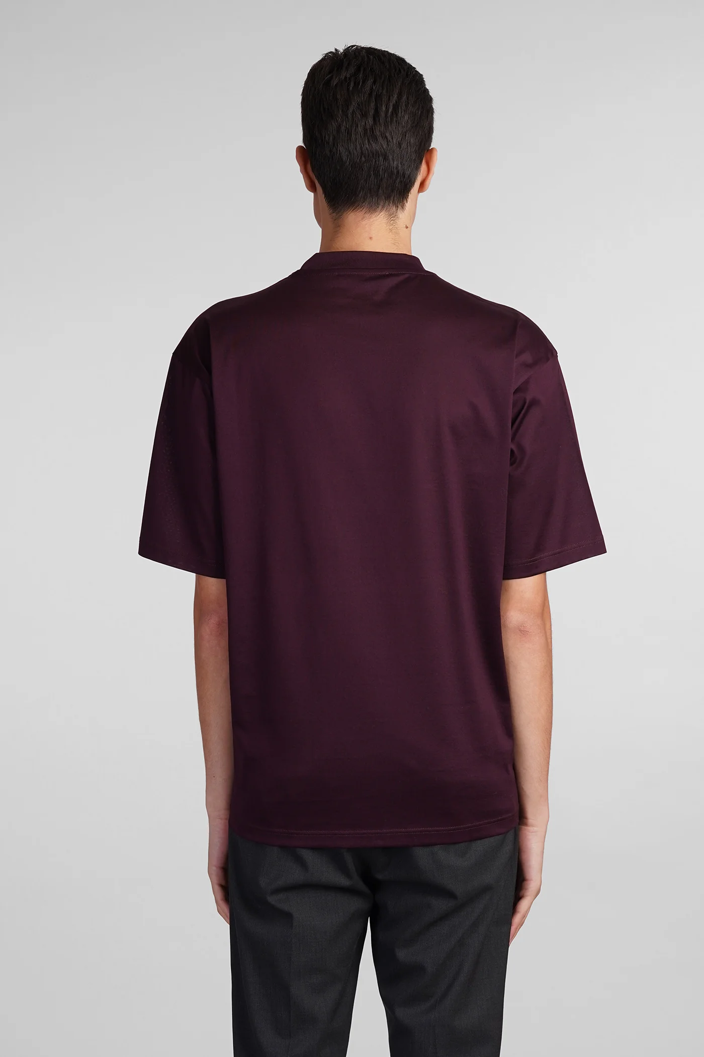 B193 T-Shirt in bordeaux cotton - Image 3