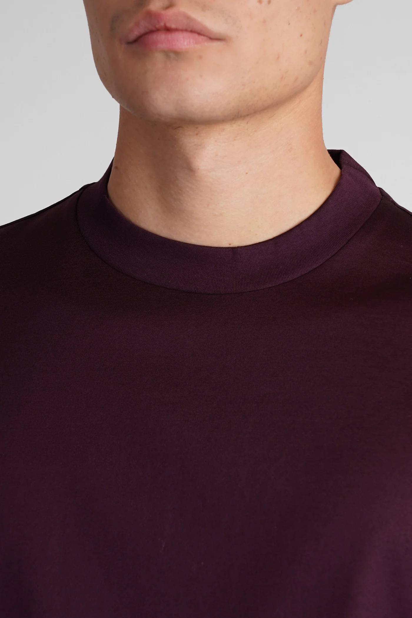B193 T-Shirt in bordeaux cotton - Image 5