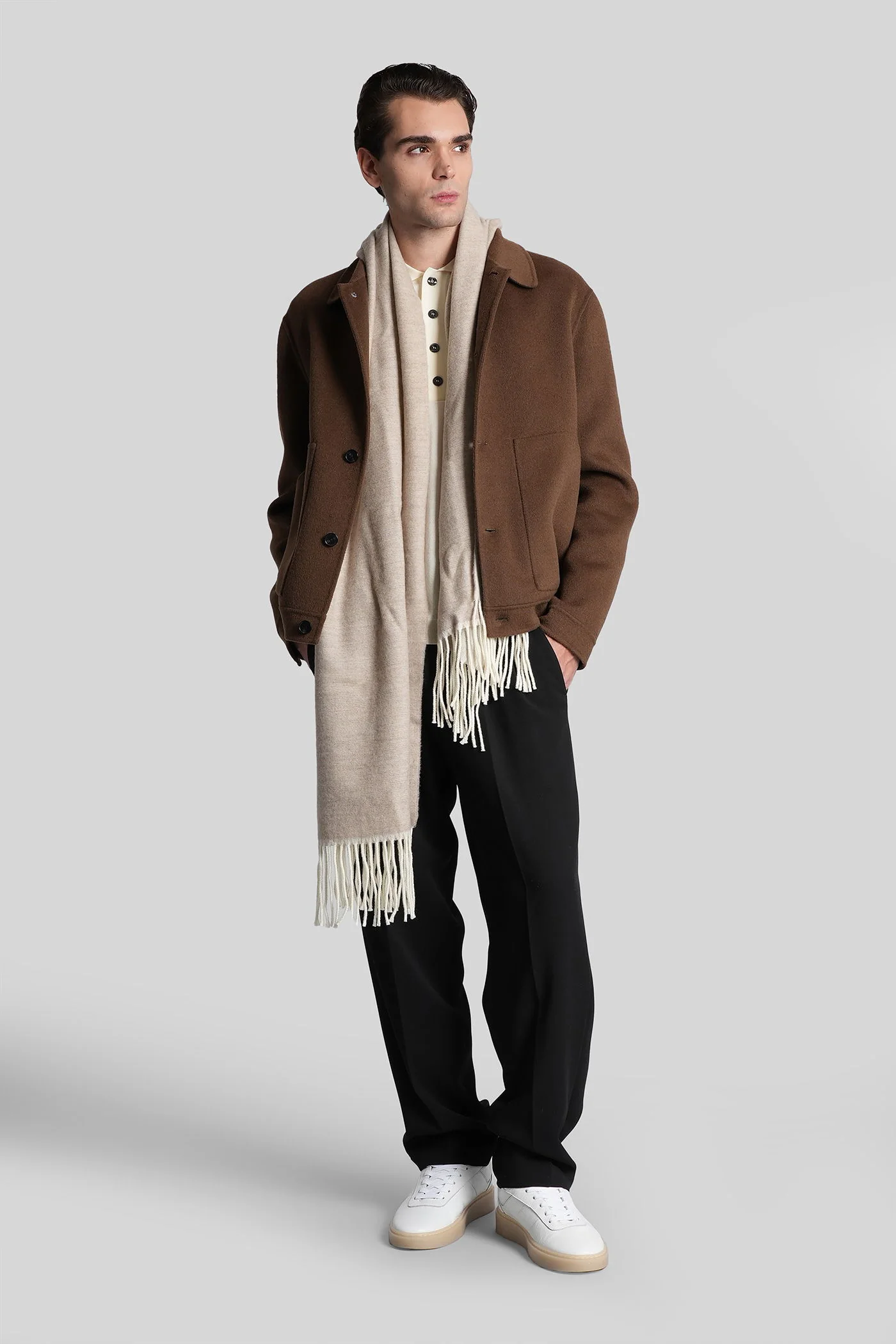 Jacket double wool Casual jacket in brown wool - Image 2