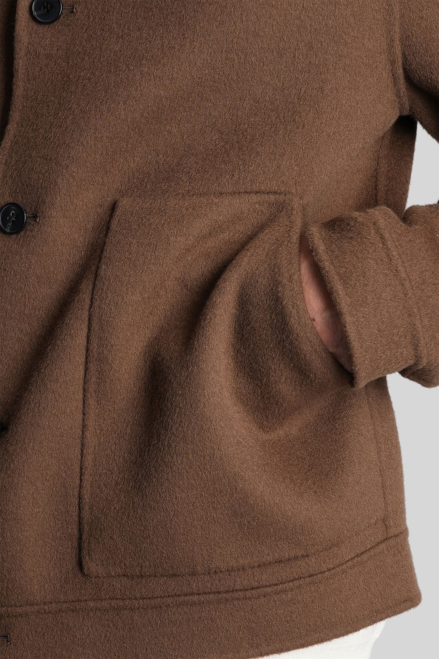 Jacket double wool Casual jacket in brown wool - Image 5