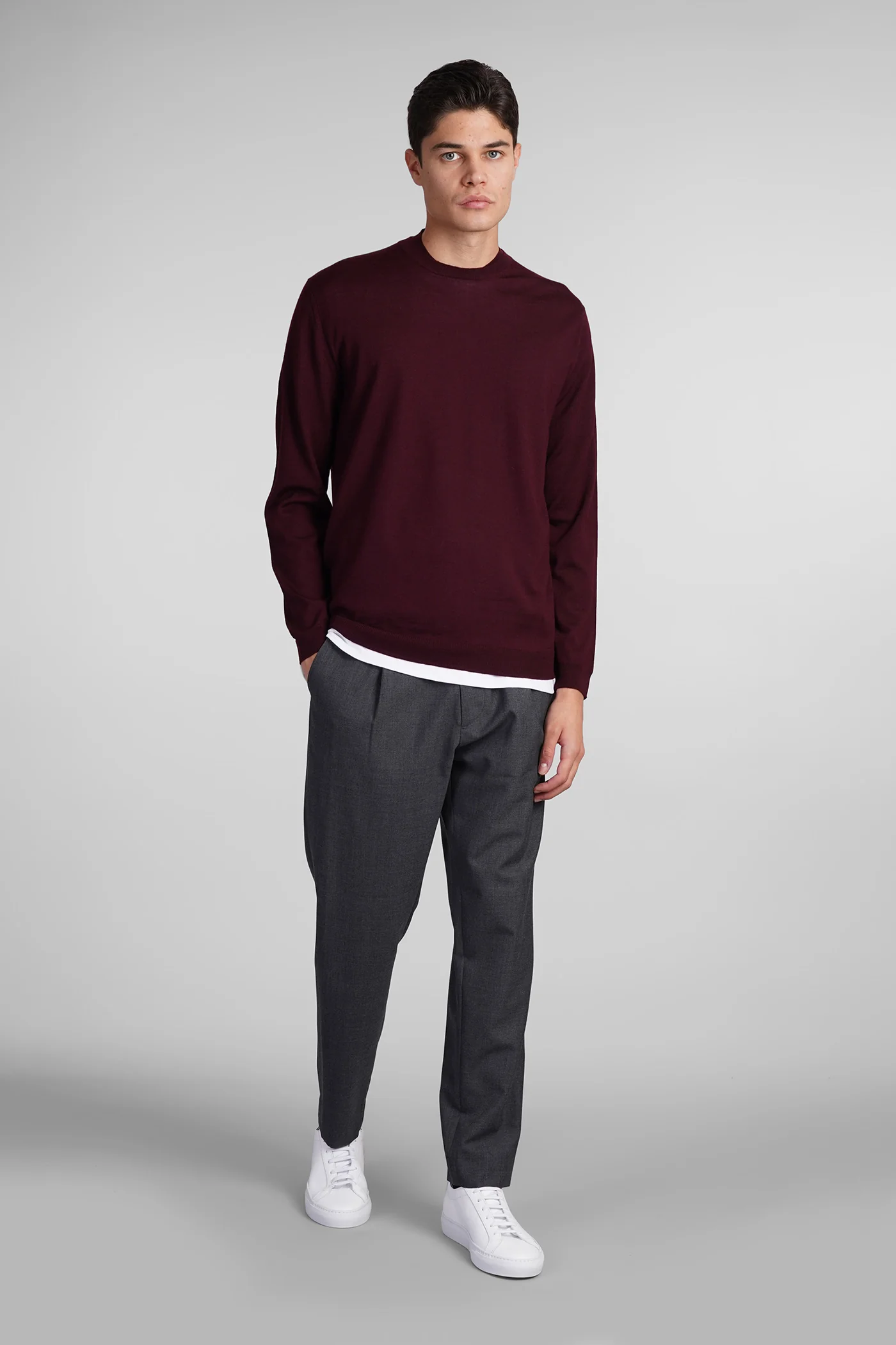 K139 Knitwear in bordeaux wool - Image 2