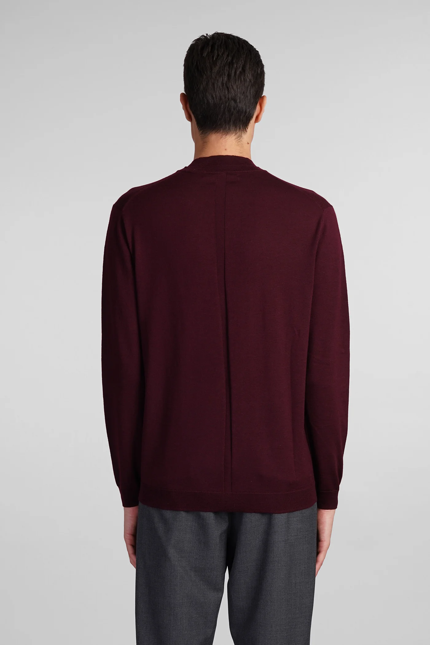 K139 Knitwear in bordeaux wool - Image 3
