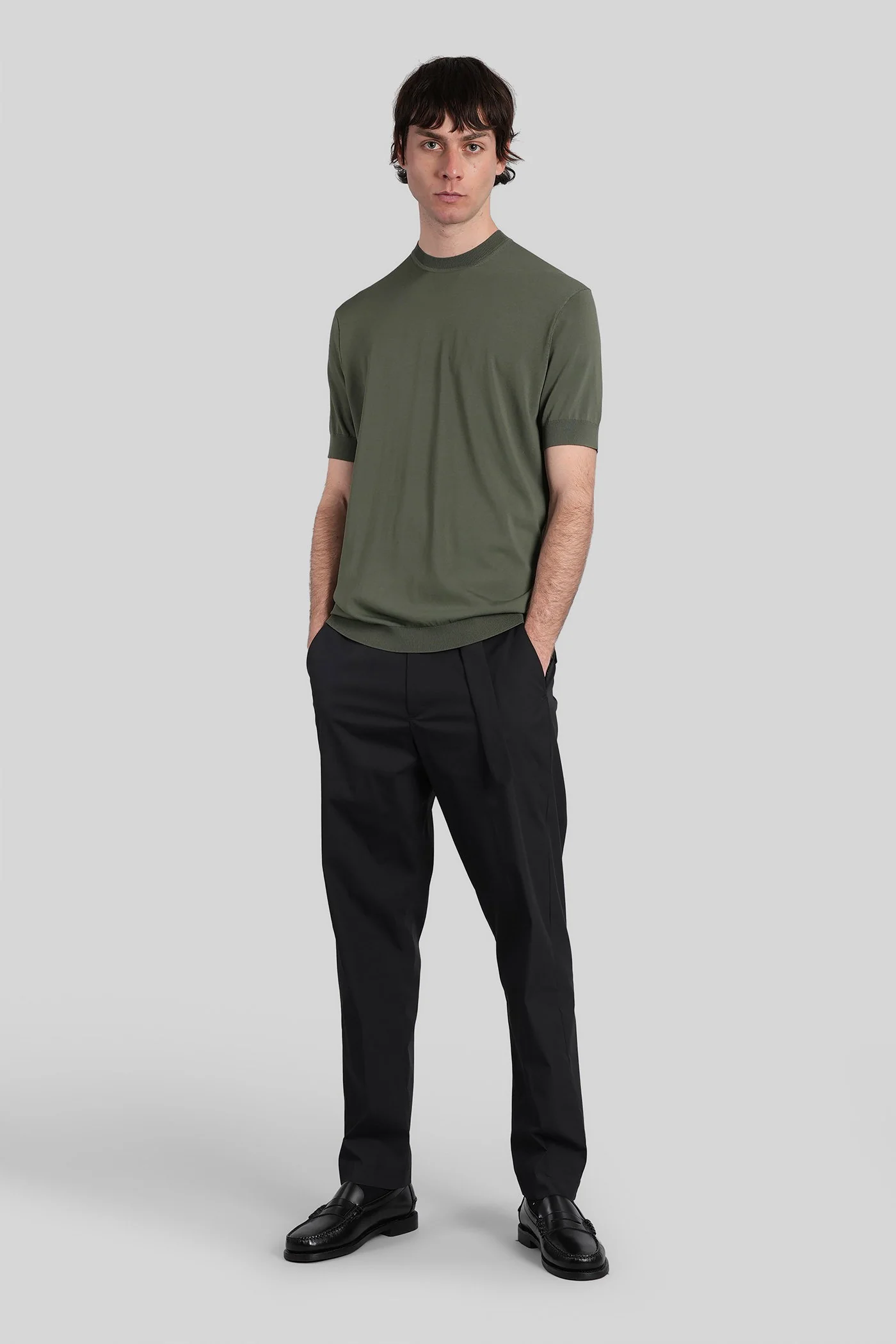 K193 T-Shirt in green viscose - Image 2