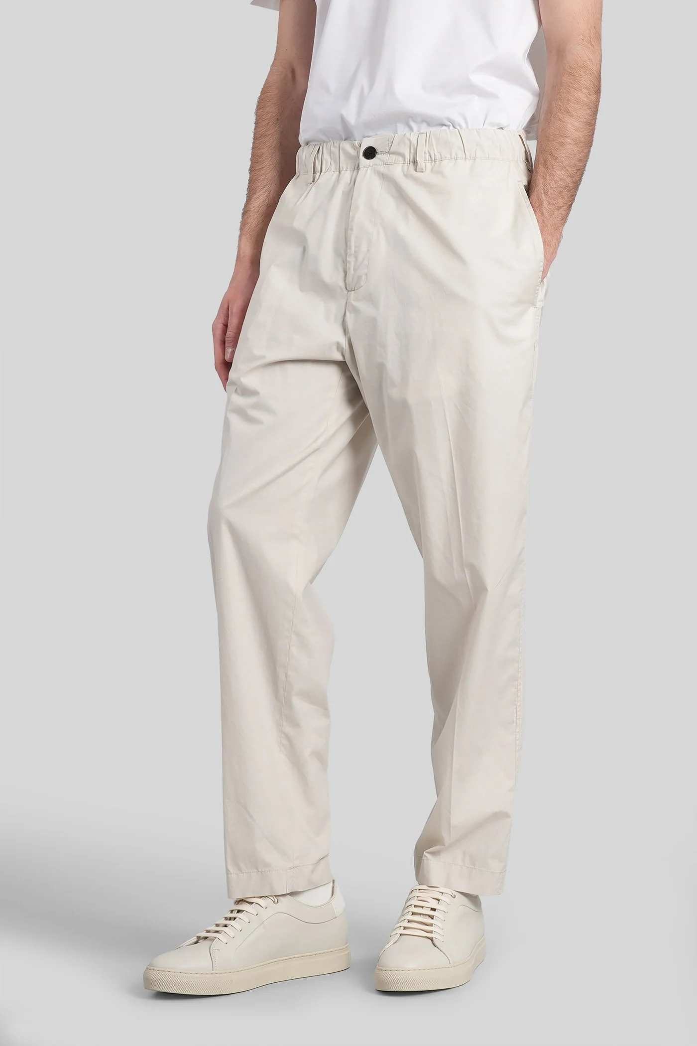 Kim coulisse Pants in beige cotton - Image 4