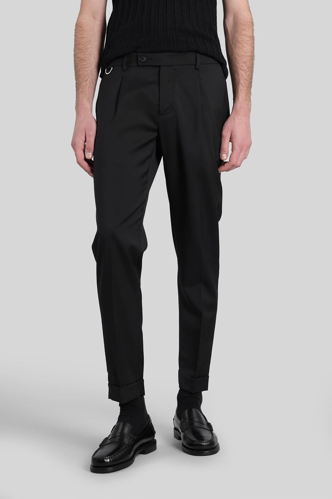 Riviera elastic Pants in black cotton