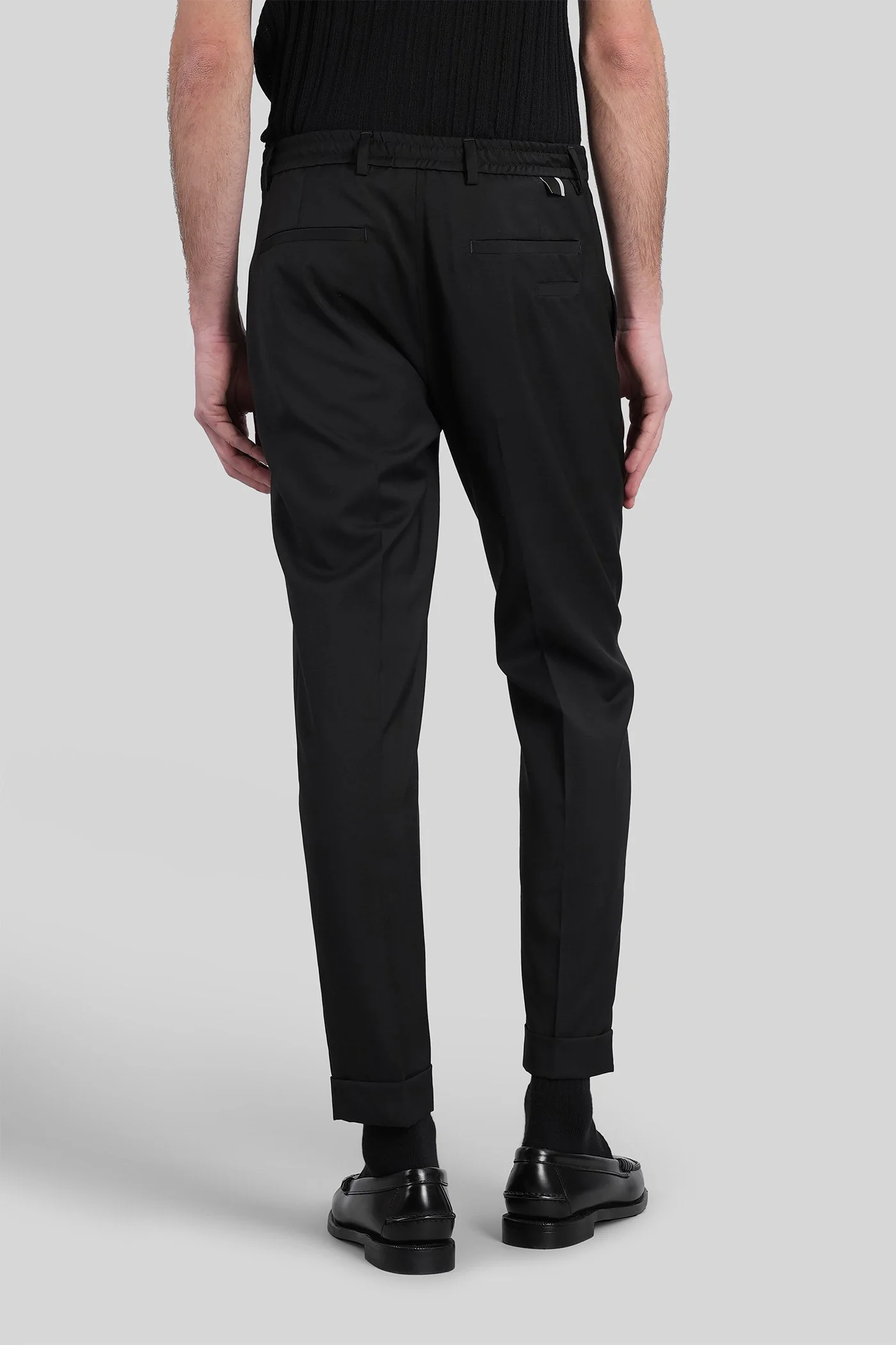 Riviera elastic Pants in black cotton - Image 3