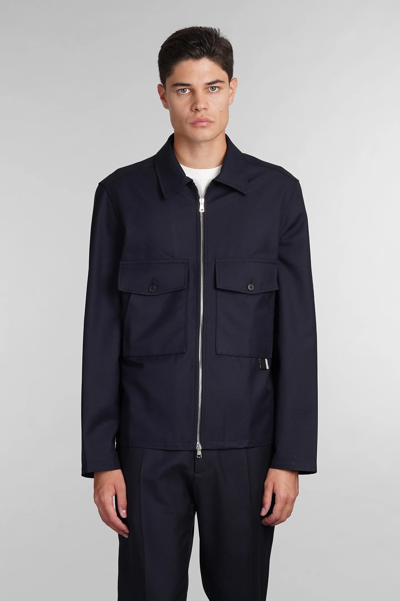 S130 Casual jacket in blue wool