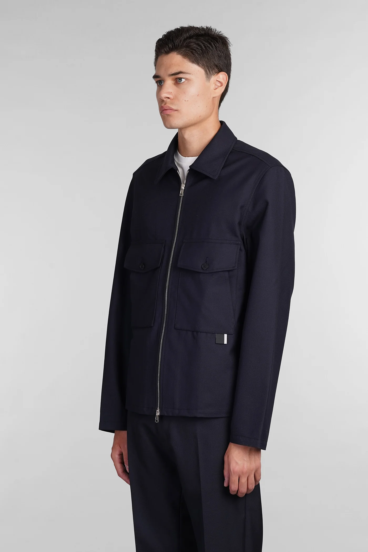 S130 Casual jacket in blue wool - Image 4