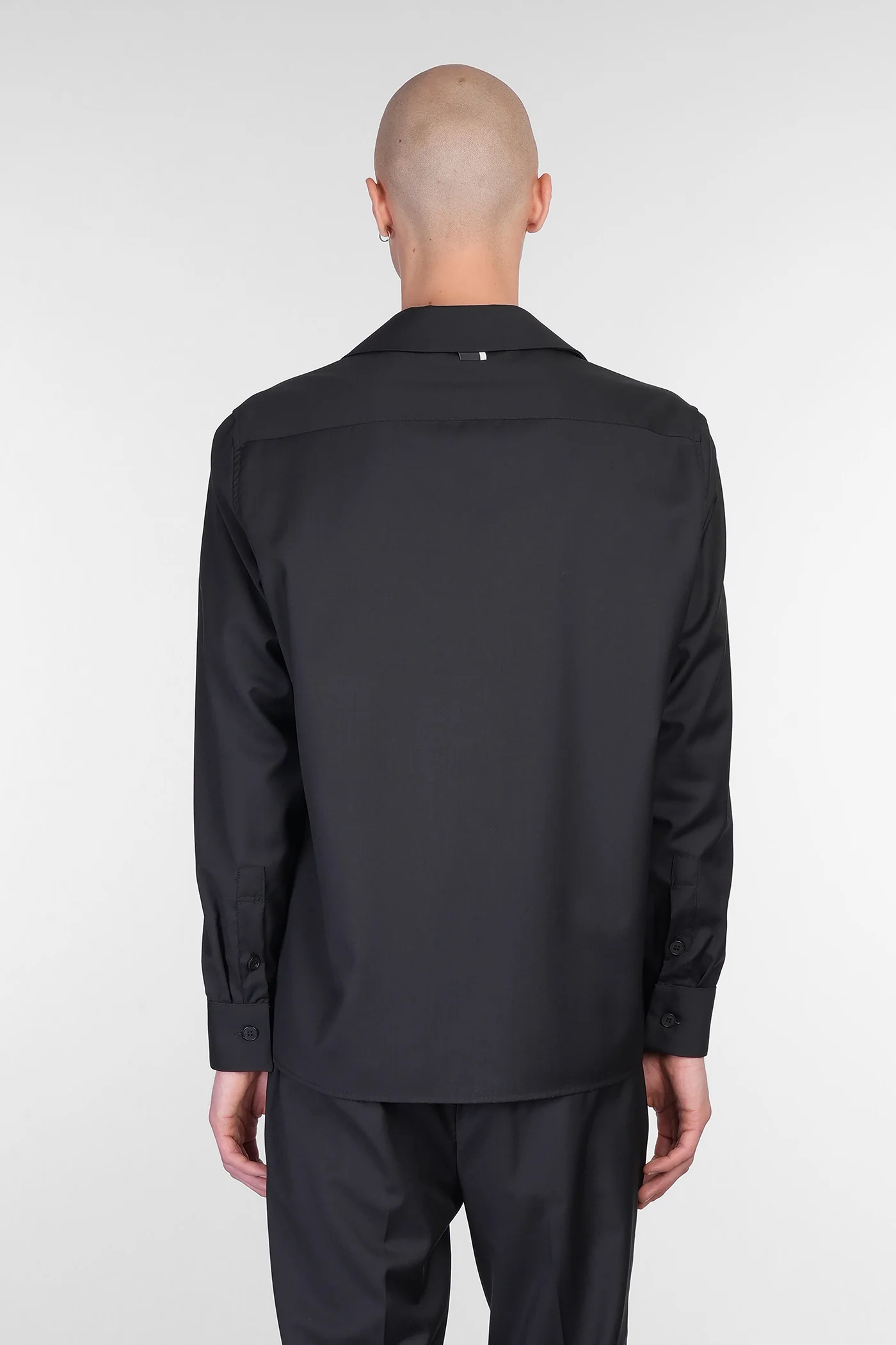 Shirt jacket s134 Shirt in black wool - Image 3