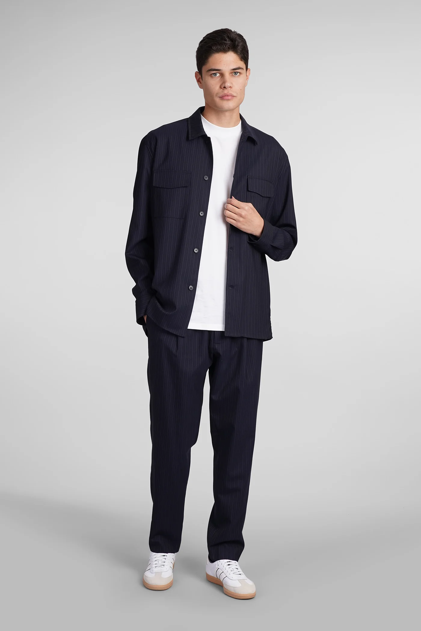 Shirt s134 Shirt in blue wool - Image 2