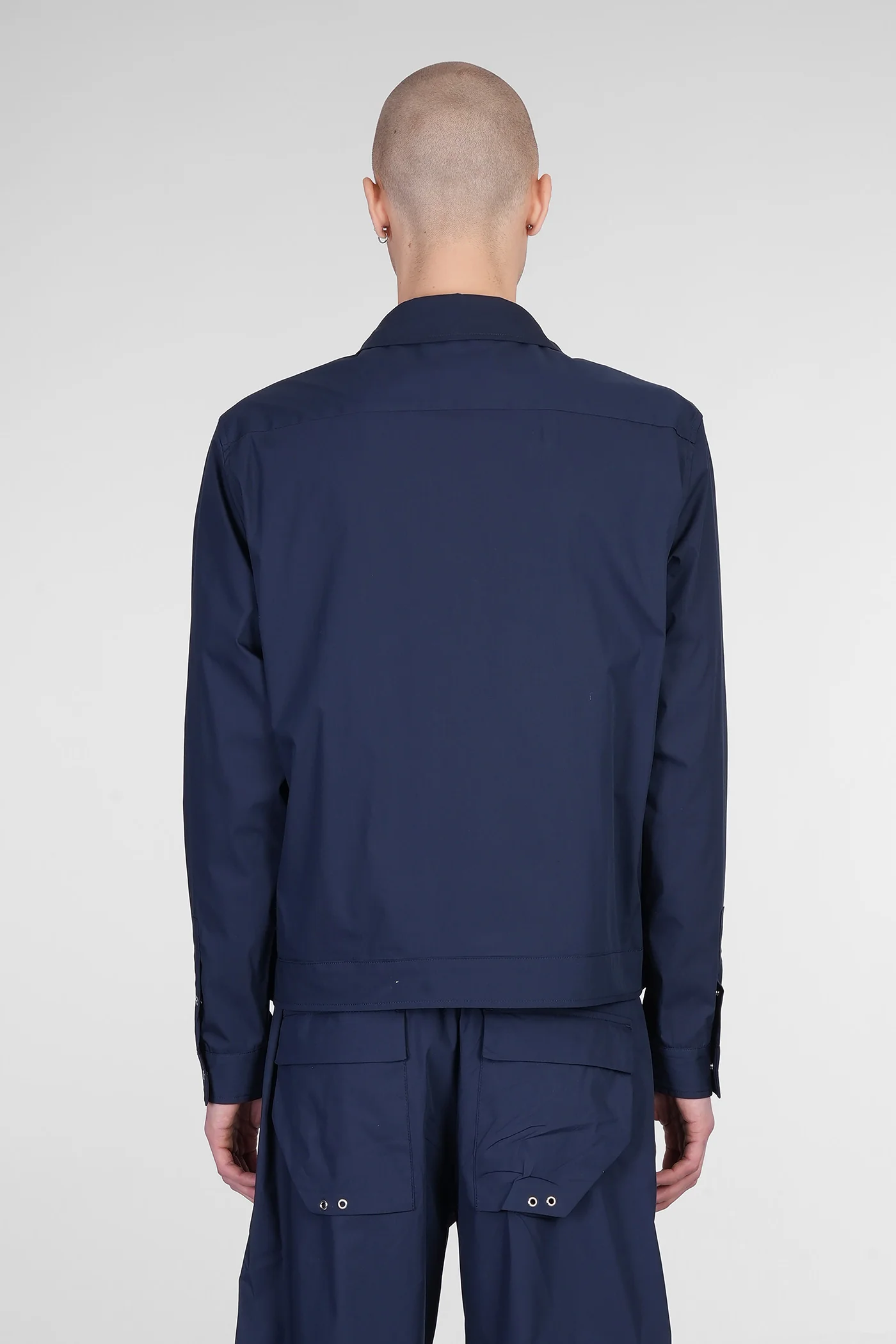 Shirt zip s130 Shirt in blue cotton - Image 3