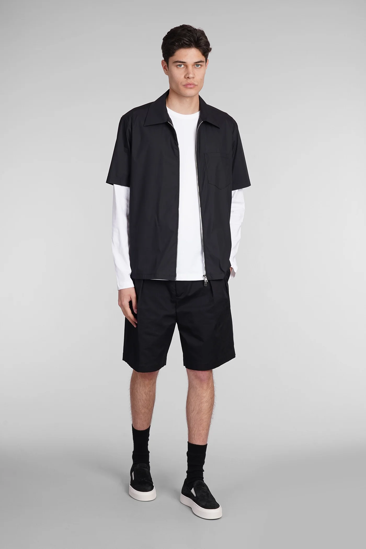 Shirt zip s143 Shirt in black cotton - Image 2