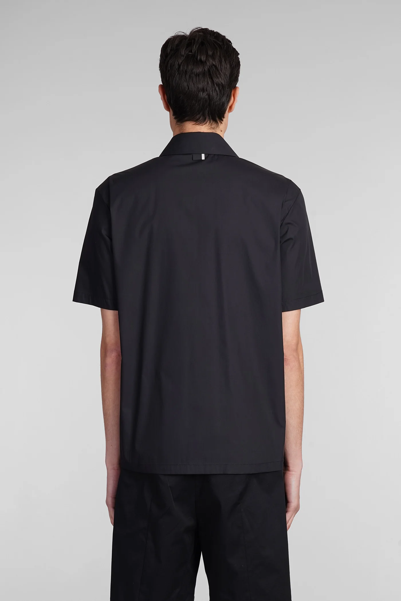 Shirt zip s143 Shirt in black cotton - Image 3