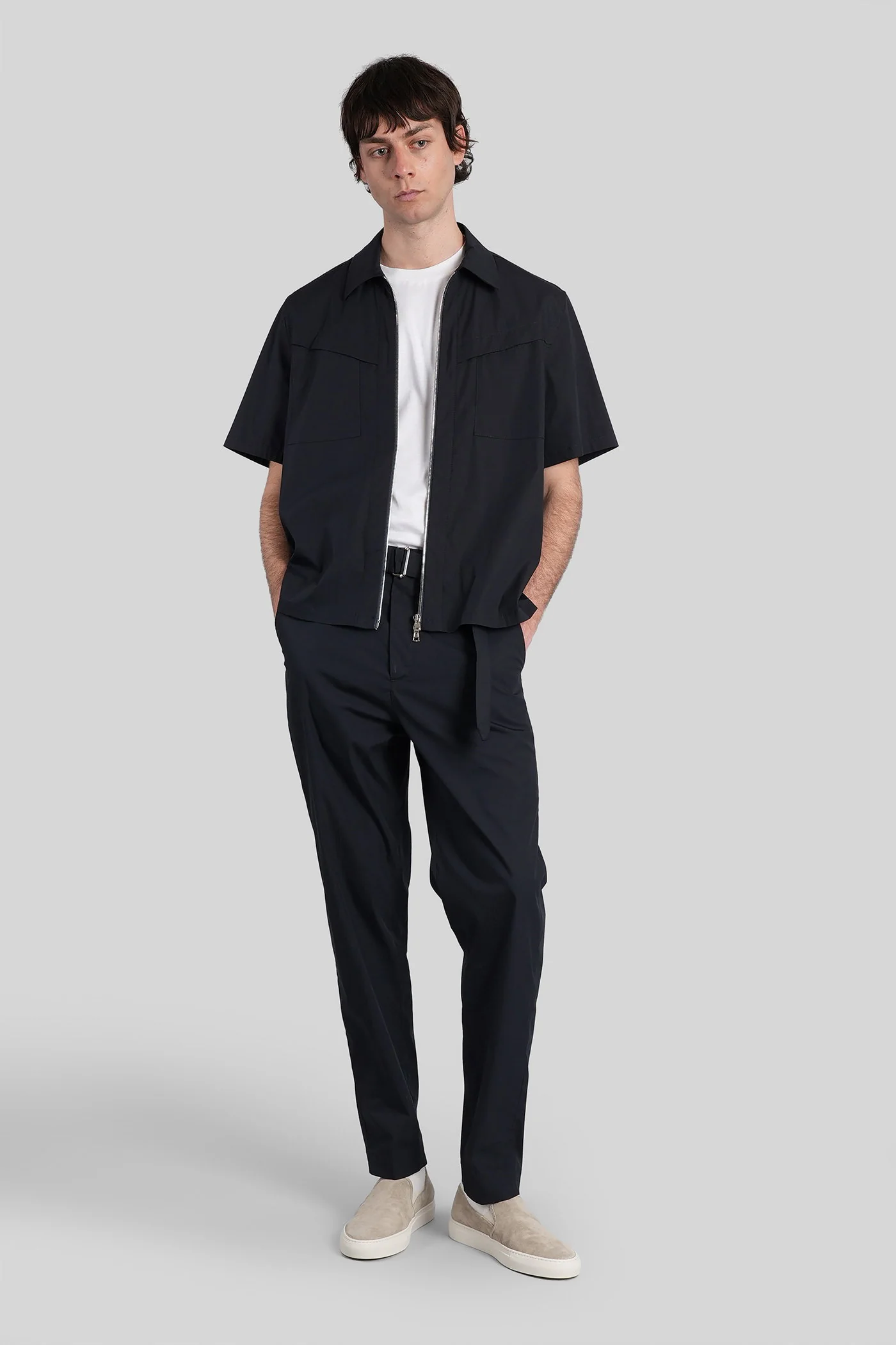 Shirt zip s162 Shirt in blue cotton - Image 2