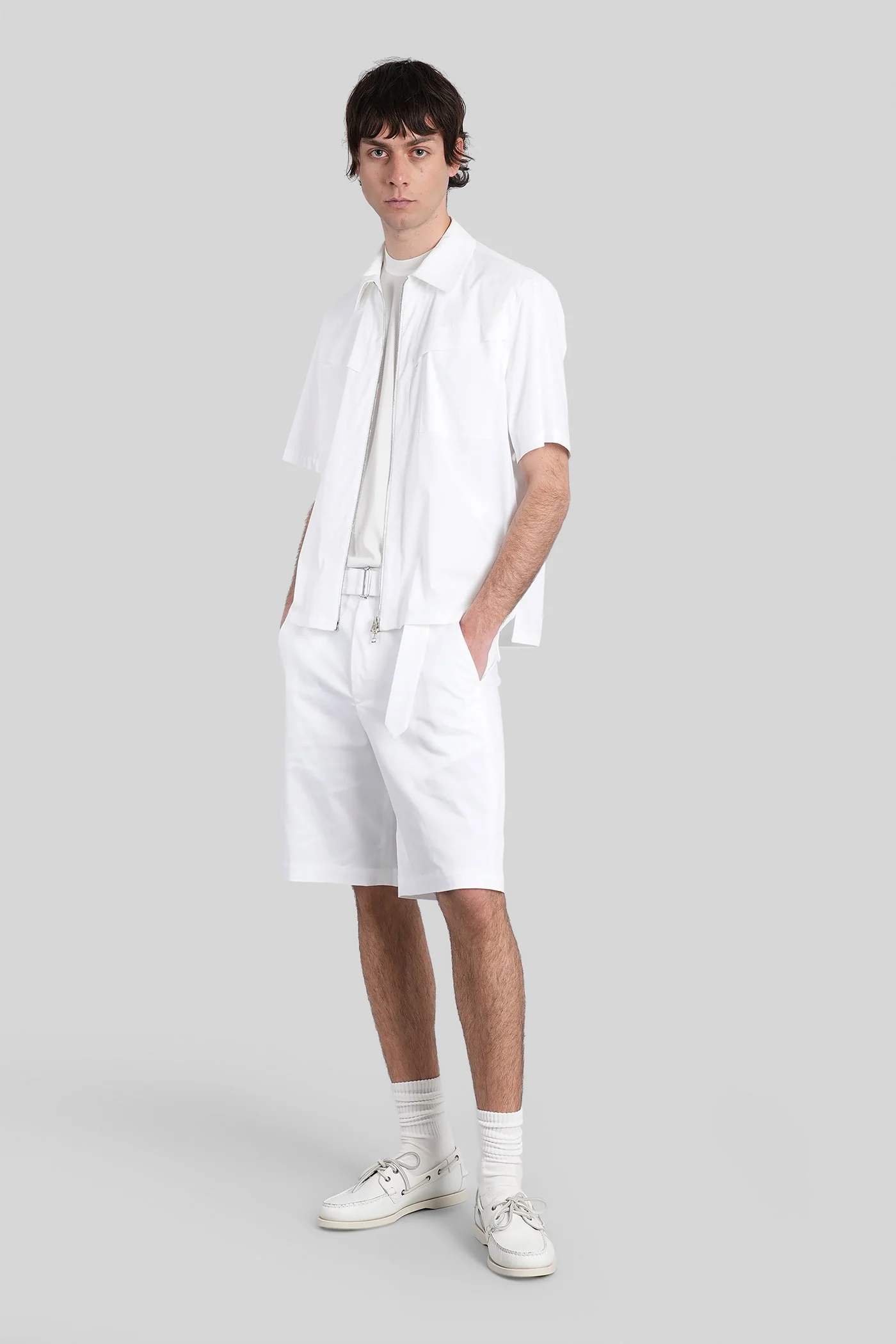 Shirt zip s162 Shirt in white cotton - Image 2