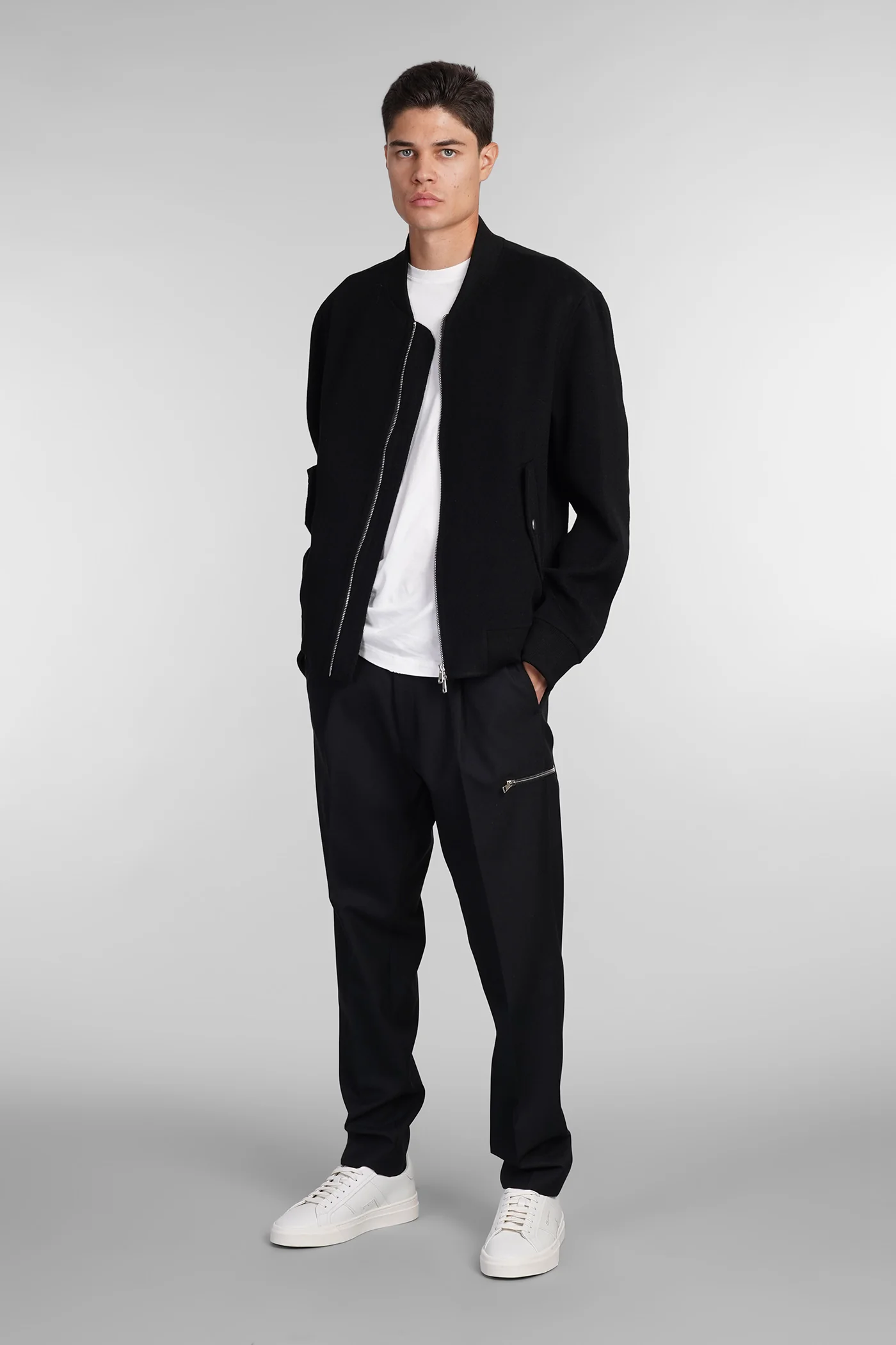 Tokyo zip Pants in black wool - Image 2