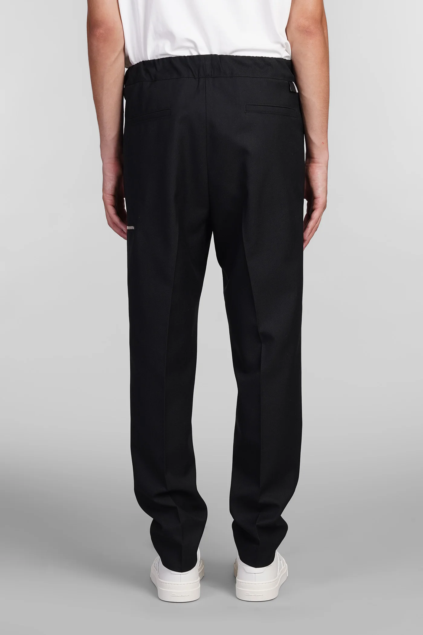 Tokyo zip Pants in black wool - Image 3
