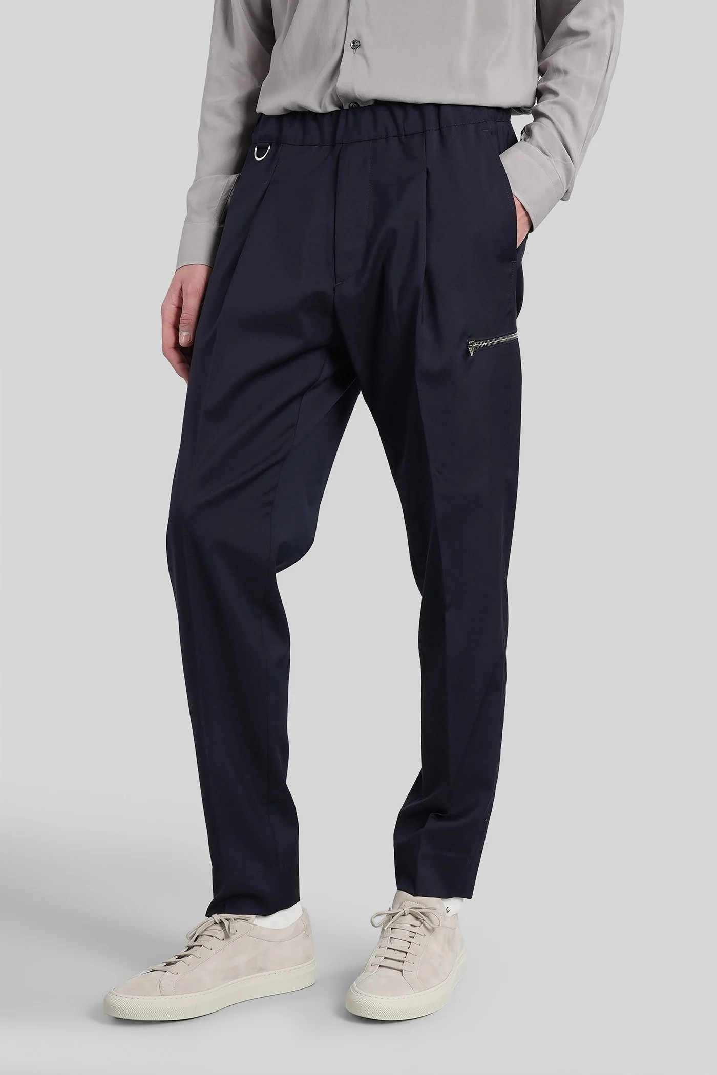 Tokyo zip Pants in blue wool - Image 4