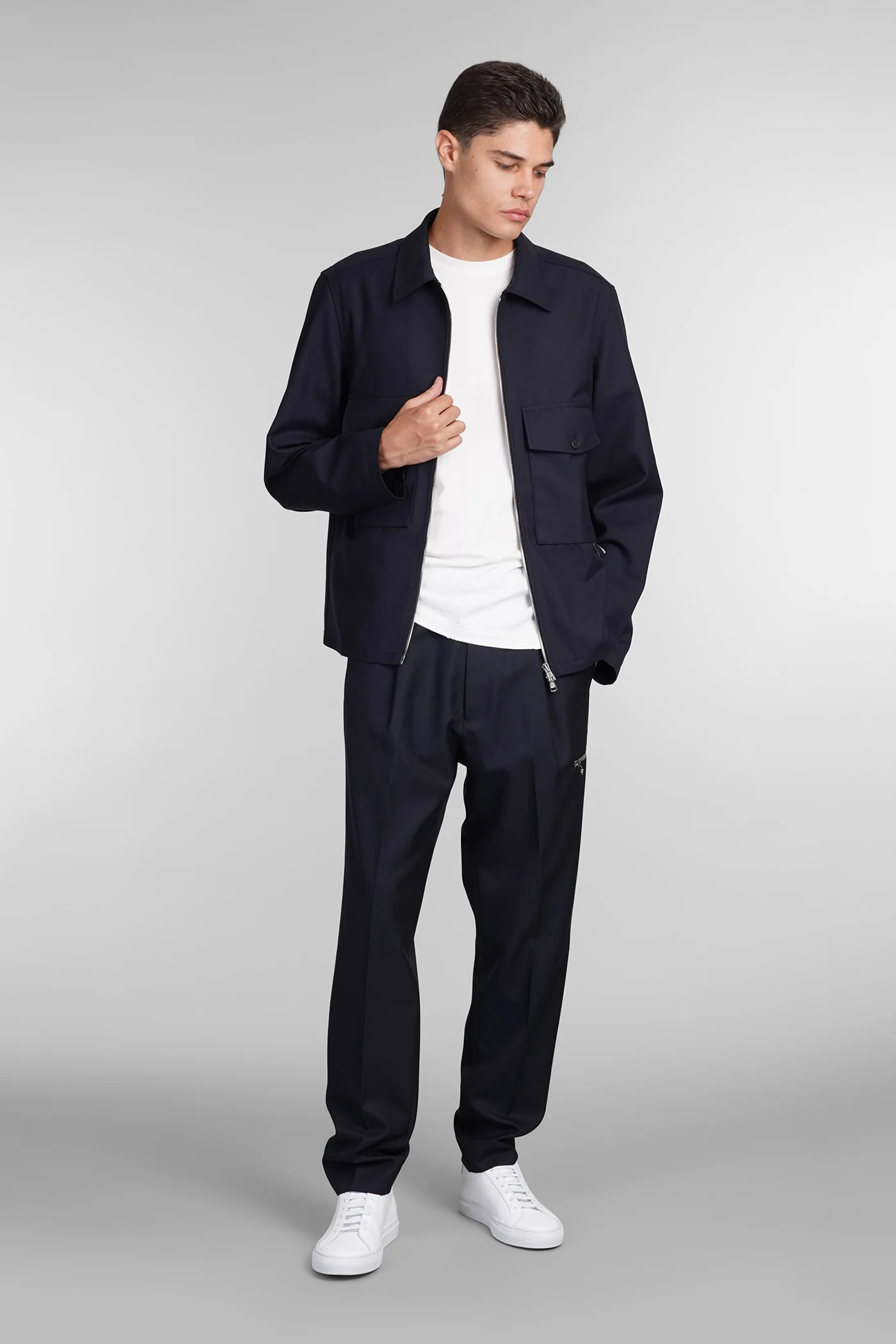 Tokyo zip Pants in blue wool - Image 2