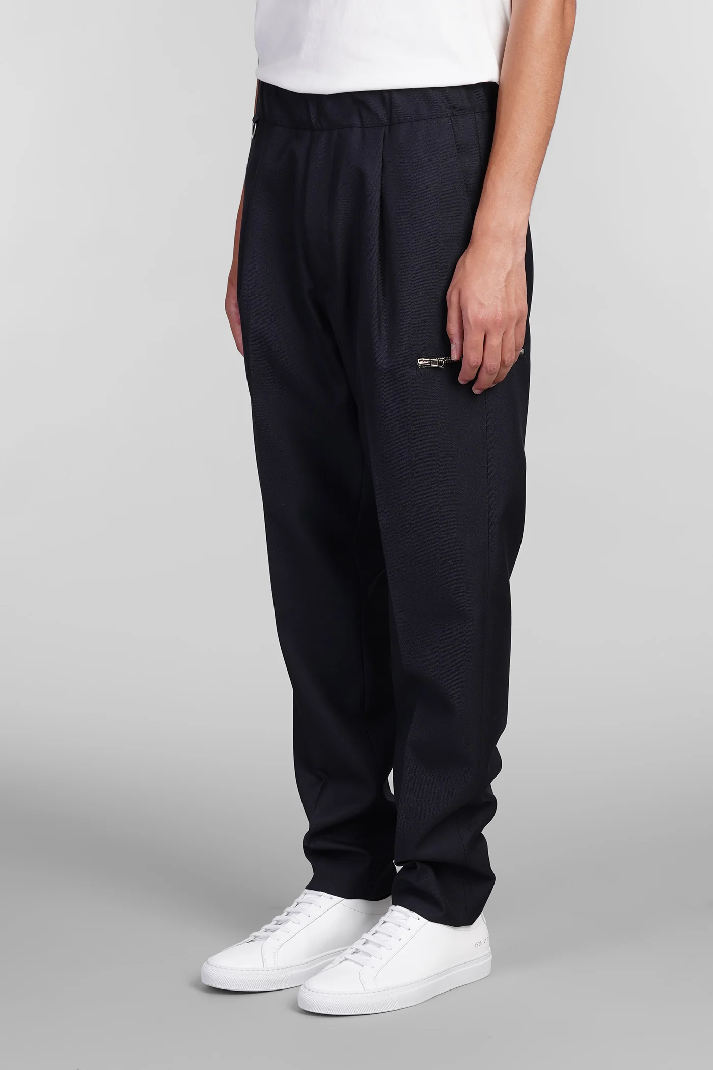 Tokyo zip Pants in blue wool - Image 4