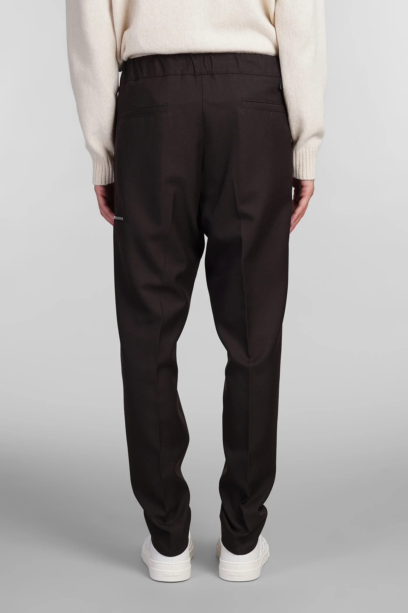 Tokyo zip Pants in brown wool - Image 3