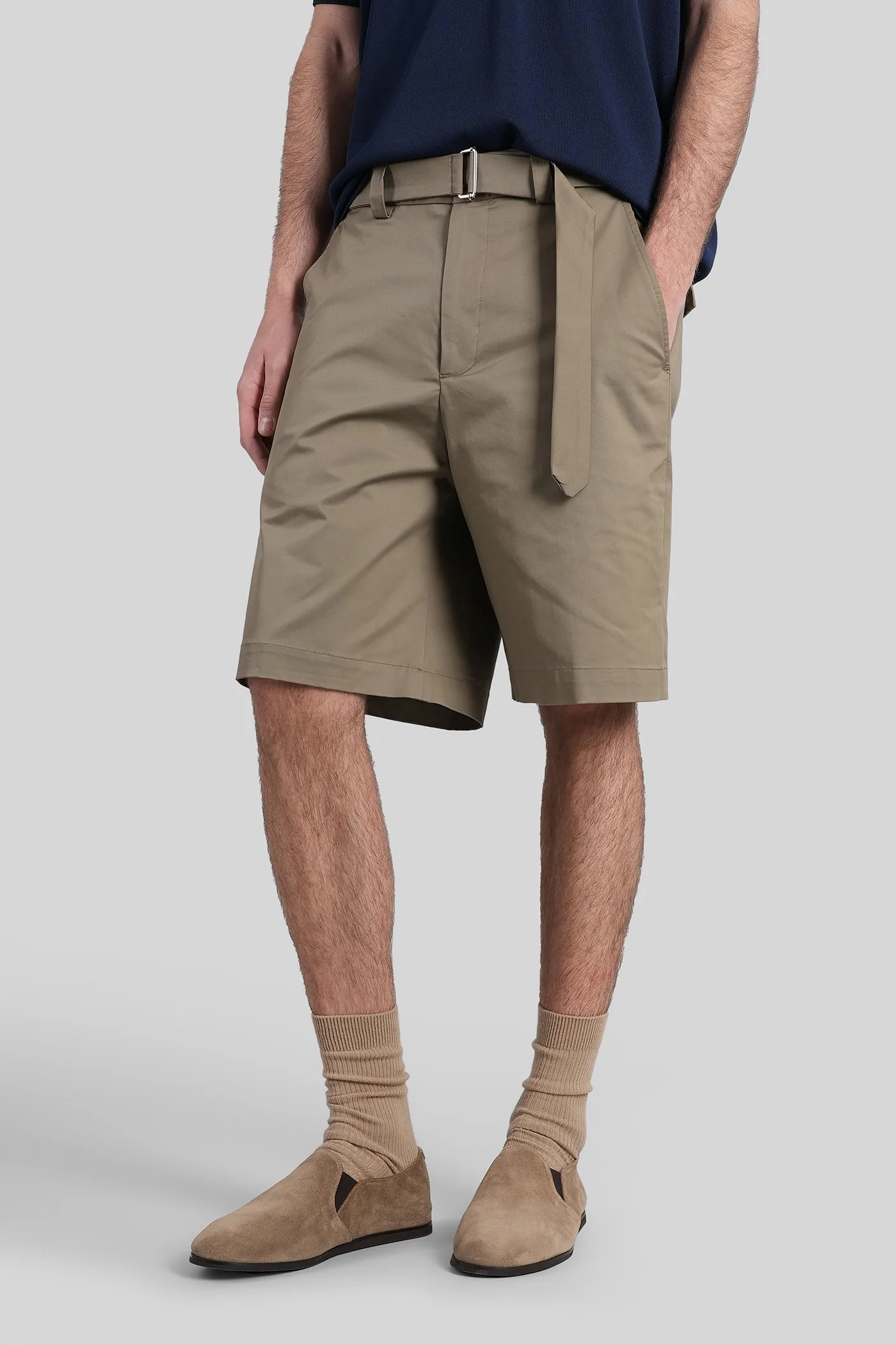 Virgil Shorts in taupe cotton - Image 4