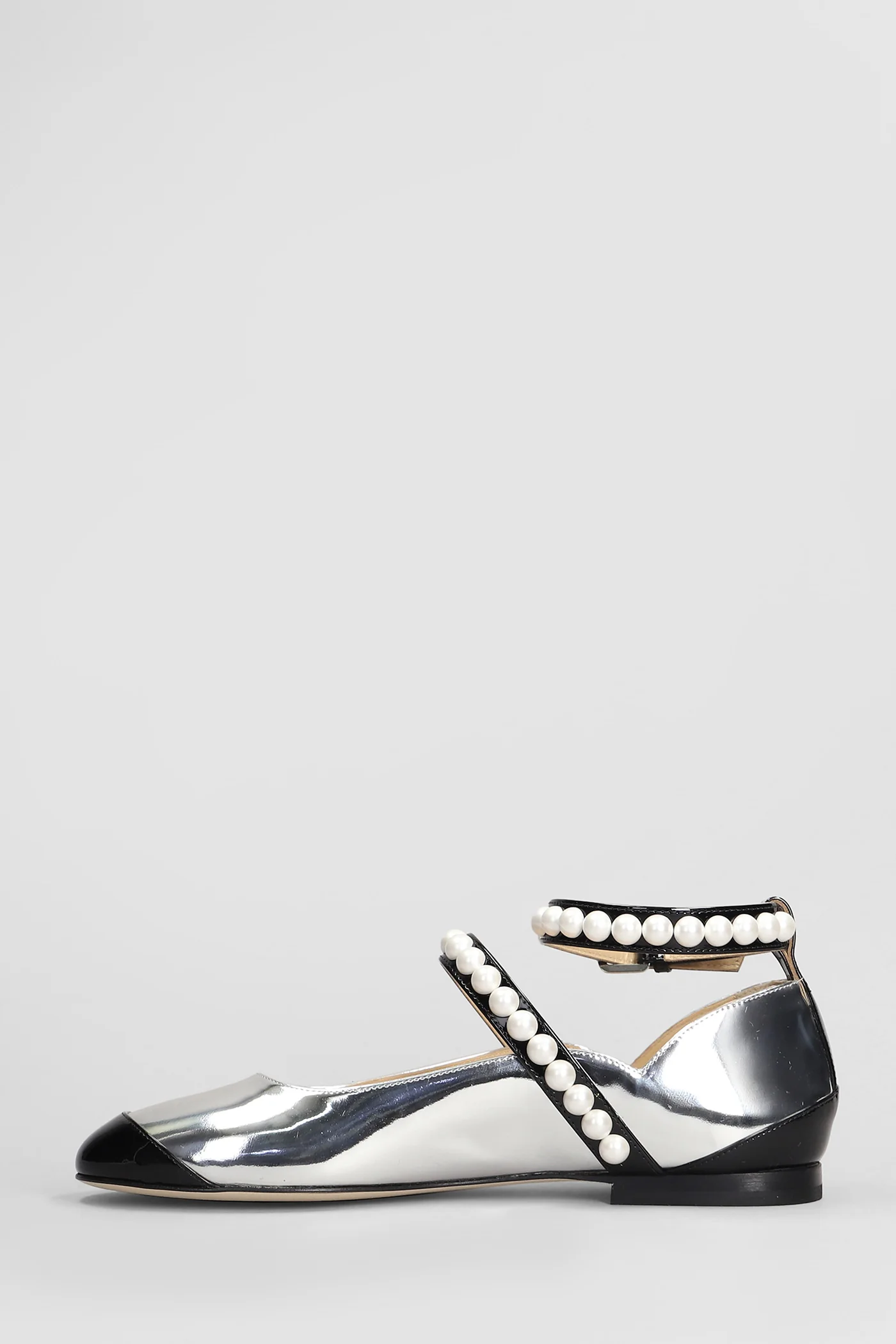 Ballet flats in silver leather - Image 3