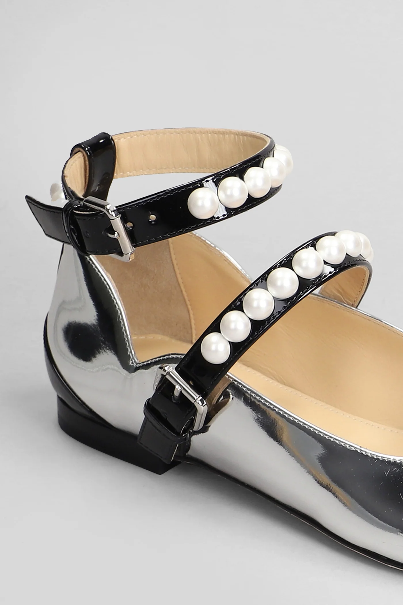 Ballet flats in silver leather - Image 5