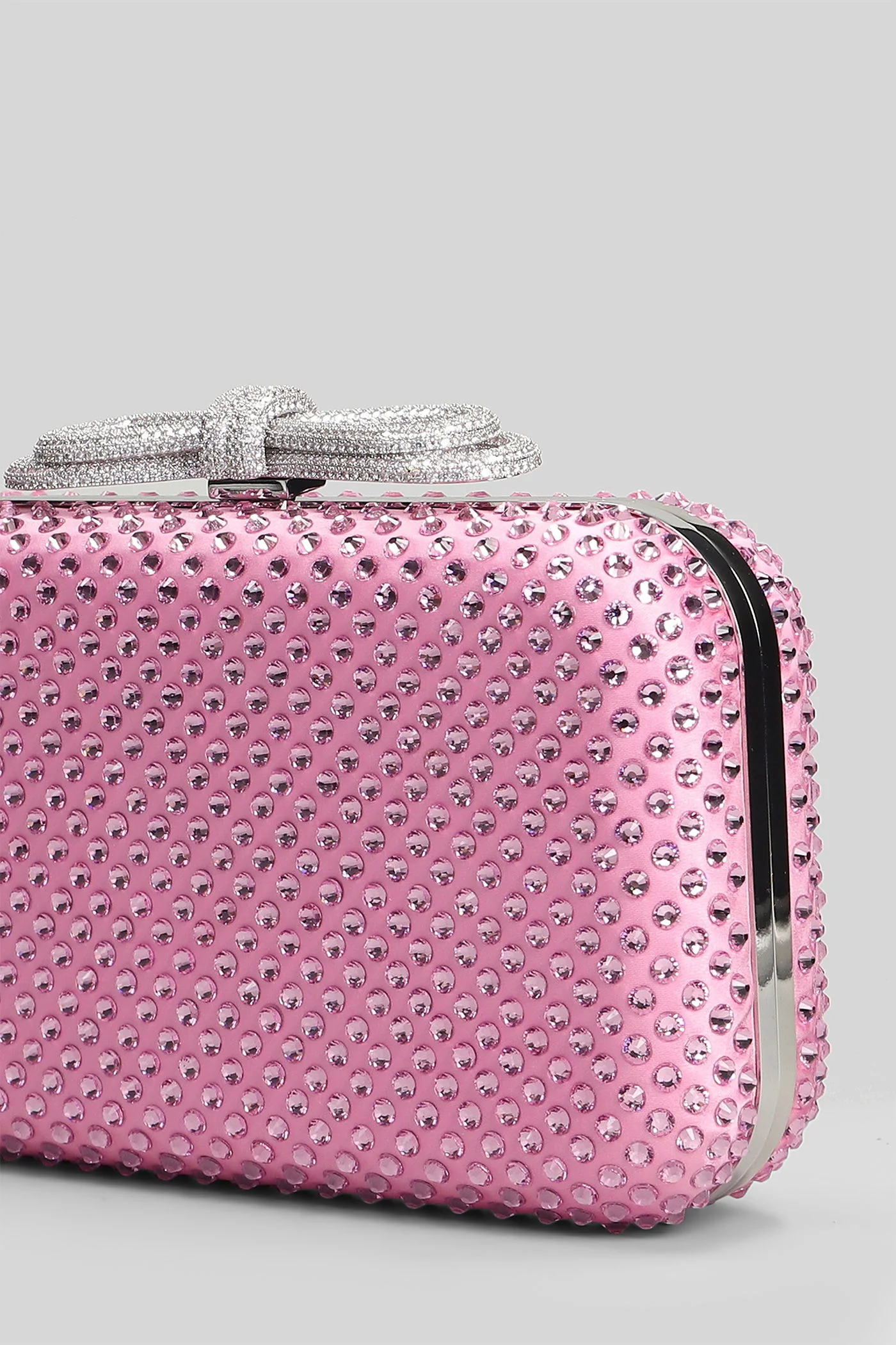 Clutch in rose-pink satin - Image 4