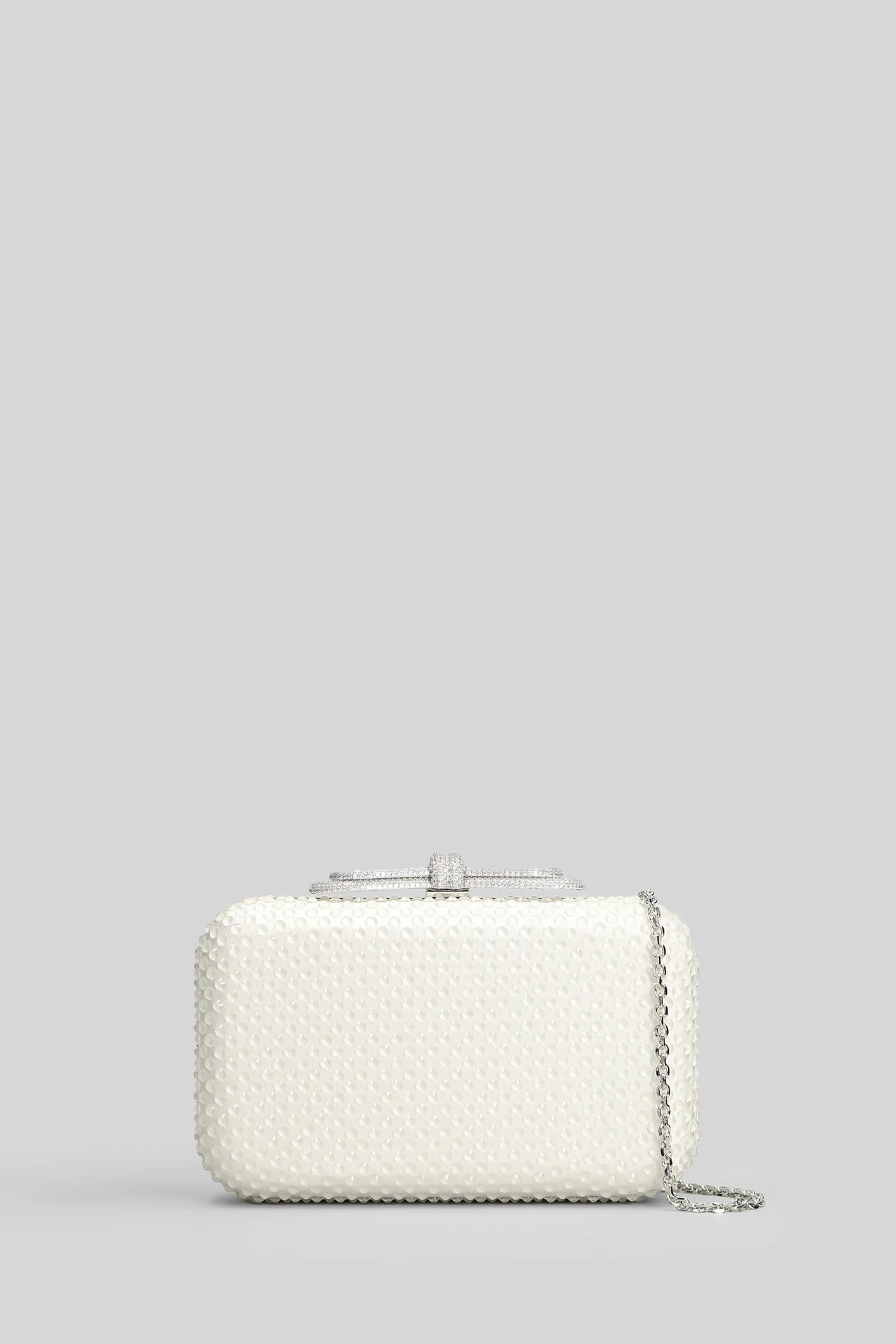 Clutch in white satin